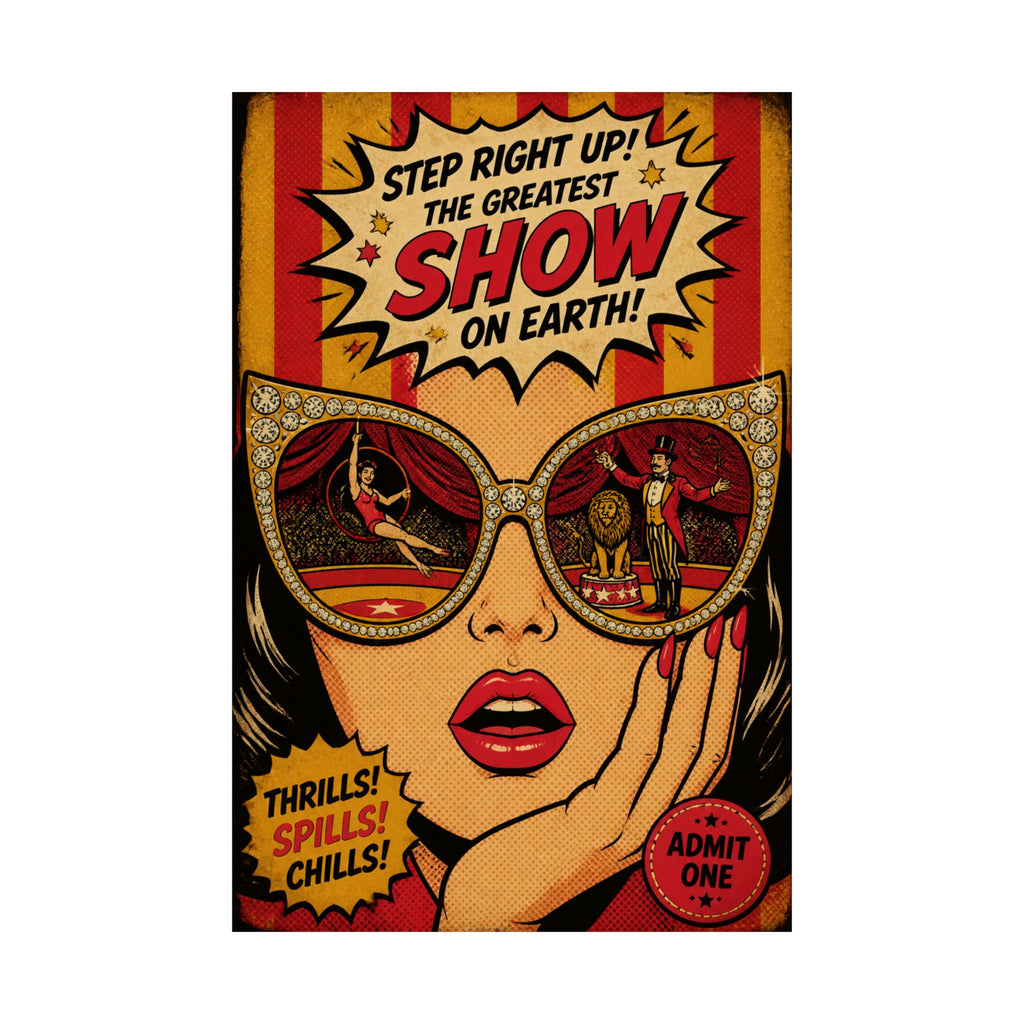 Sunglasses Circus Ring Wall Art Poster 18×24 Pop Art Living Room Decor Maximalist Print