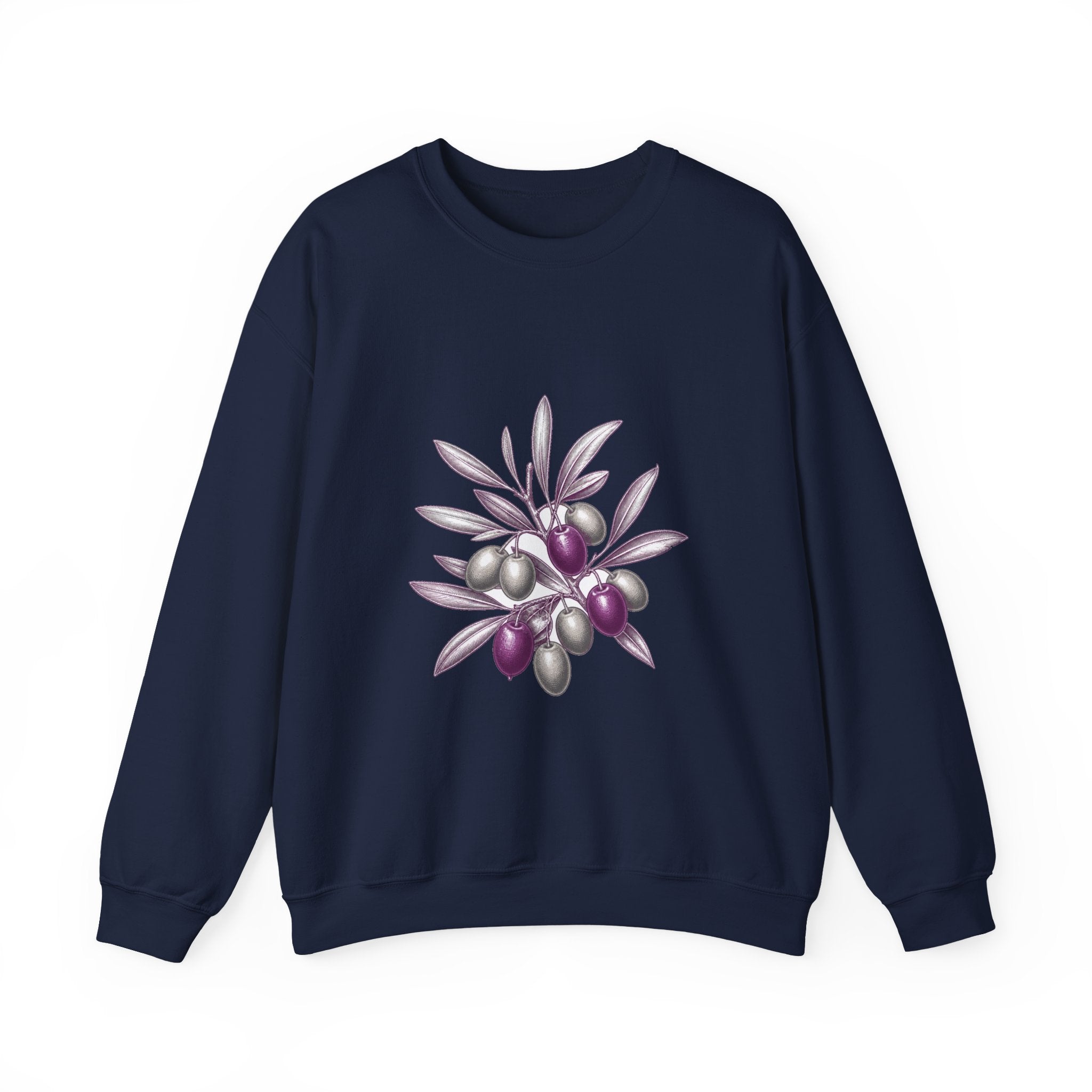 Matching Couple Sweatshirt - Olive Branch & Fig Matching Couple Crewneck Sweatshirt Vintage Art His Hers Wedding Gift - Design A