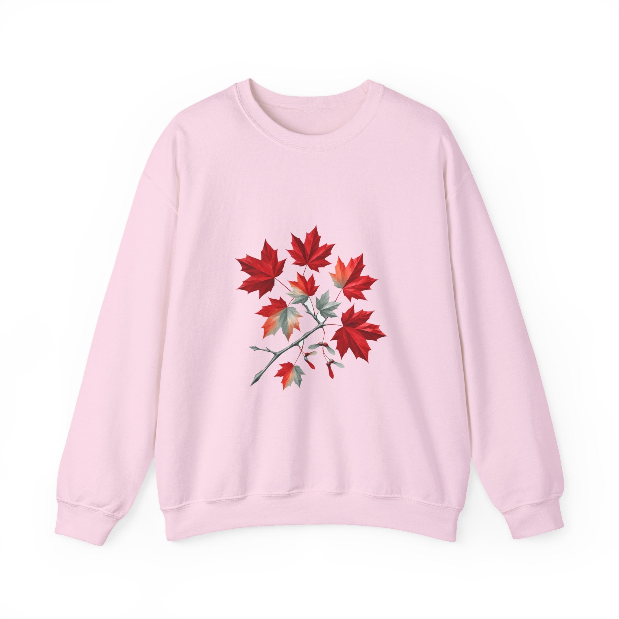 Matching Couple Sweatshirt - Cherry Blossom & Maple Leaf Matching Couple Crewneck Sweatshirt Geometric Art His Hers Couple Gift - Design B