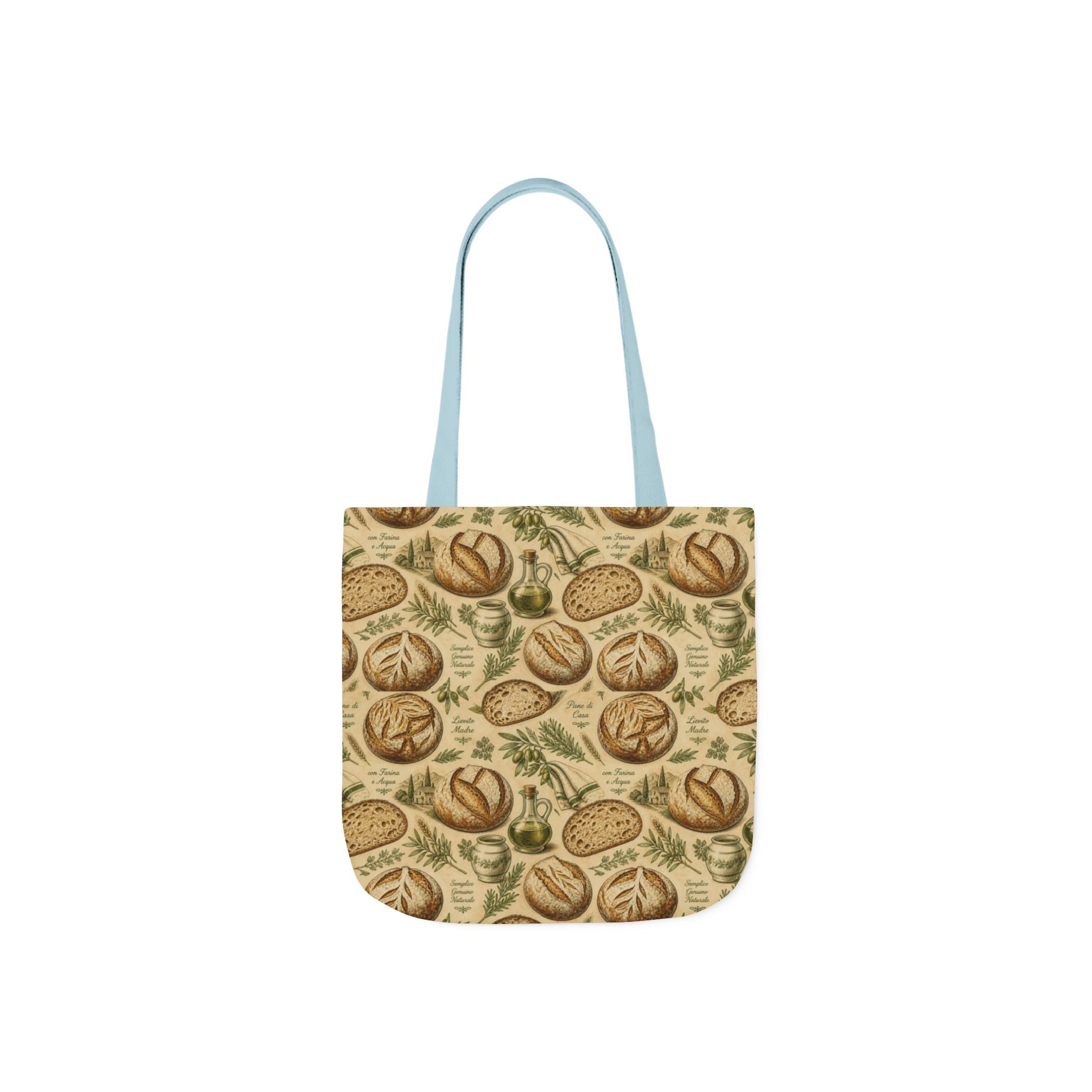 Rustic Sourdough Bread Canvas Tote Bag Mediterranean Kitchen Botanical Design Italian Cottagecore Gift
