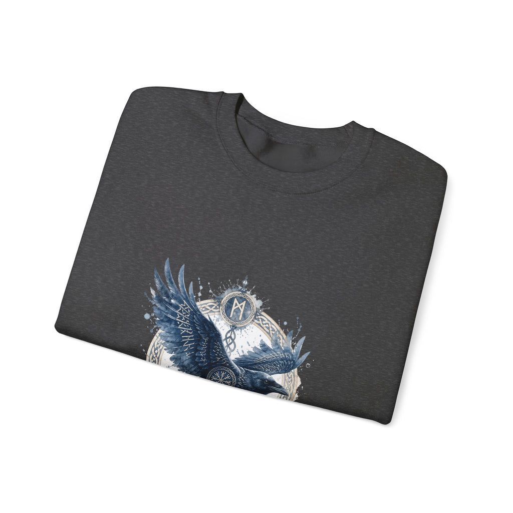 Matching Couple Sweatshirt - Huginn & Muninn Matching Couple Comfort Colors Crew Watercolor Art His Hers Birthday Gift - Design B