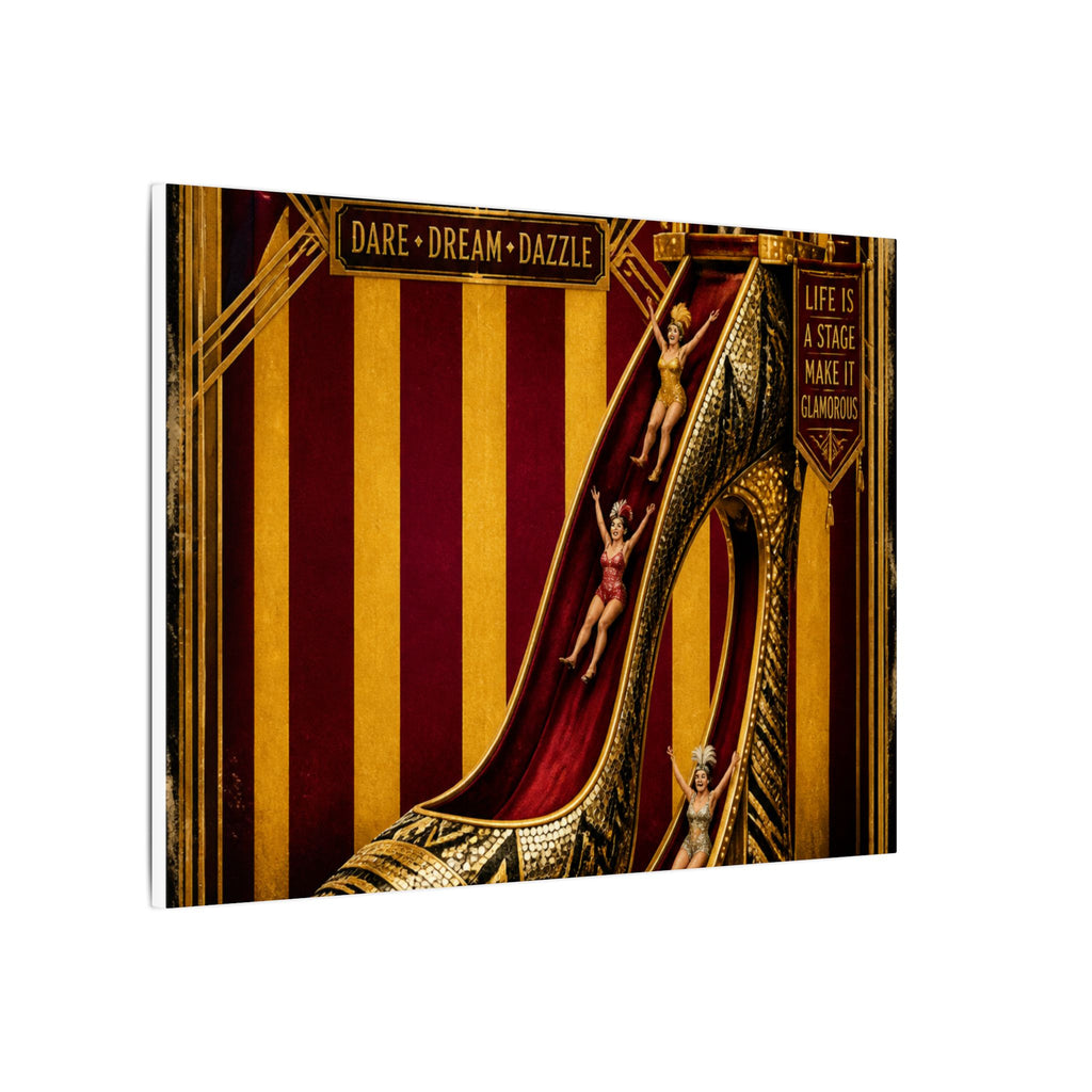 High Heel Slide Wall Art Canvas 16×20 Art Deco Entryway Decor Maximalist Print