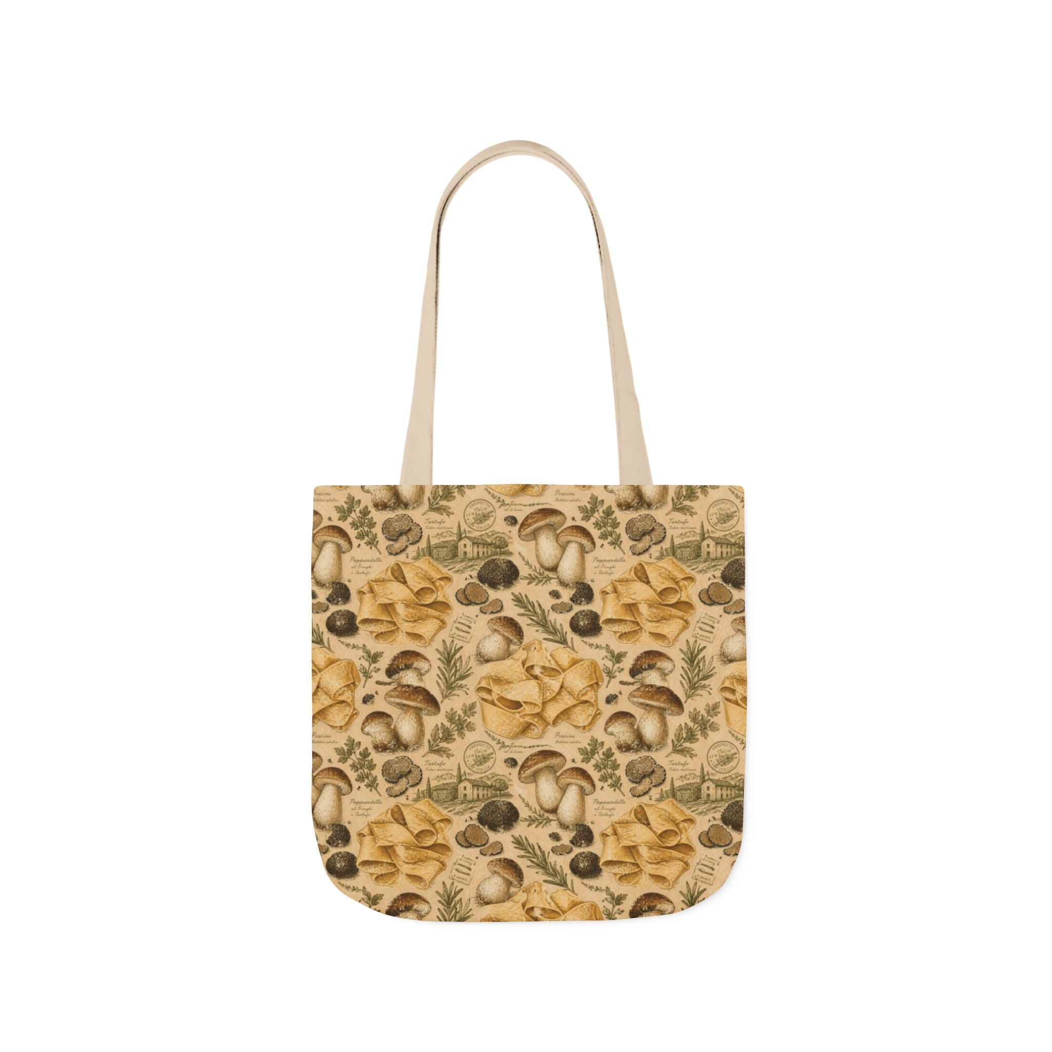 Pappardelle Ribbons Canvas Tote Bag Mediterranean Kitchen Botanical Design Italian Cottagecore Gift