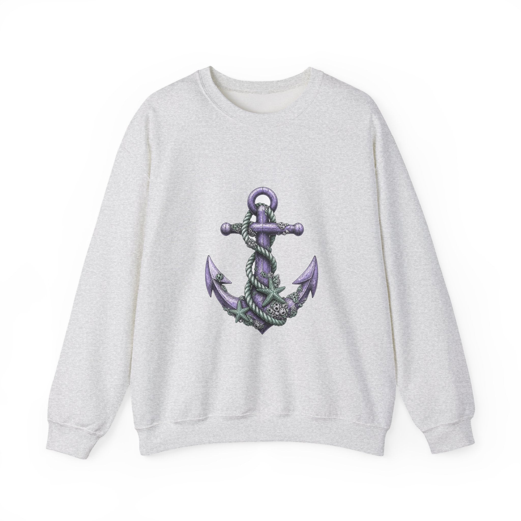 Matching Couple Sweatshirt - Anchor & Sail Matching Couple Premium Fleece Sweatshirt Hand-Drawn Art His Hers Anniversary Gift - Design A