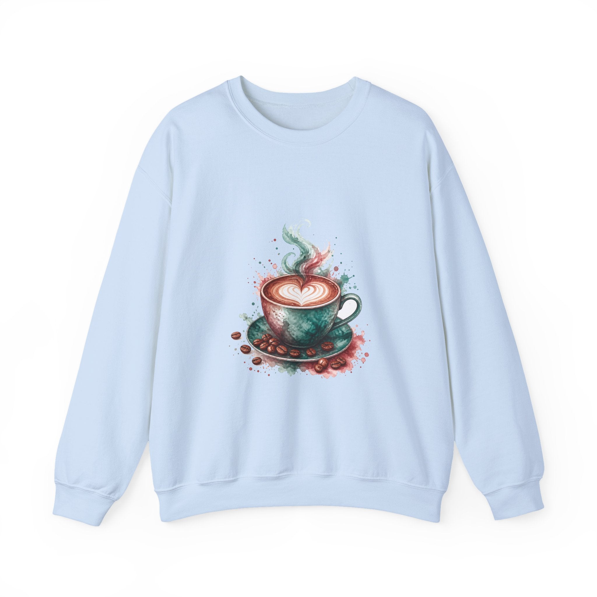 Matching Couple Sweatshirt - Coffee & Tea Matching Couple Comfort Colors Crew Watercolor Art His Hers Birthday Gift - Design A