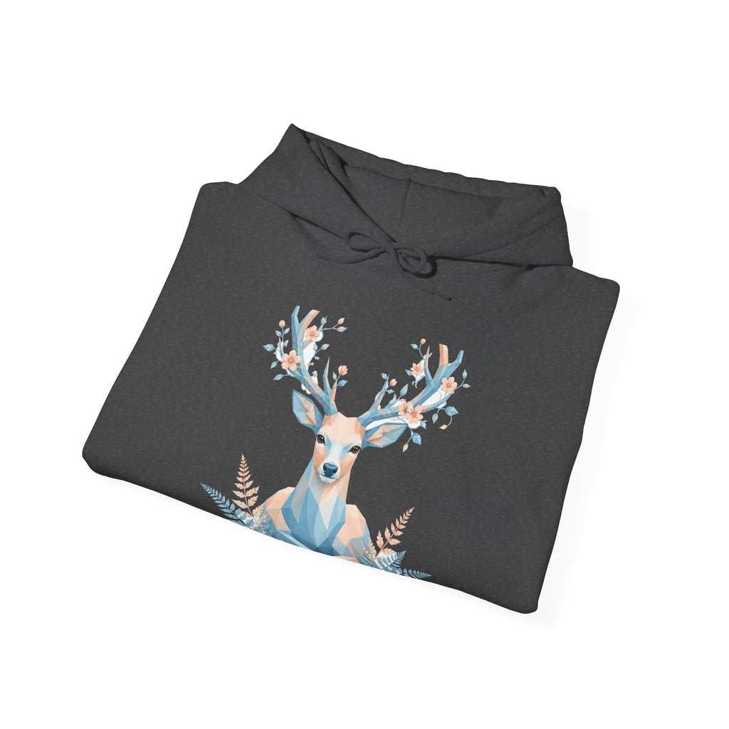 Matching Couple Sweatshirt - Bear & Deer Matching Couple Hooded Sweatshirt Geometric Art His Hers Couple Gift - Design B