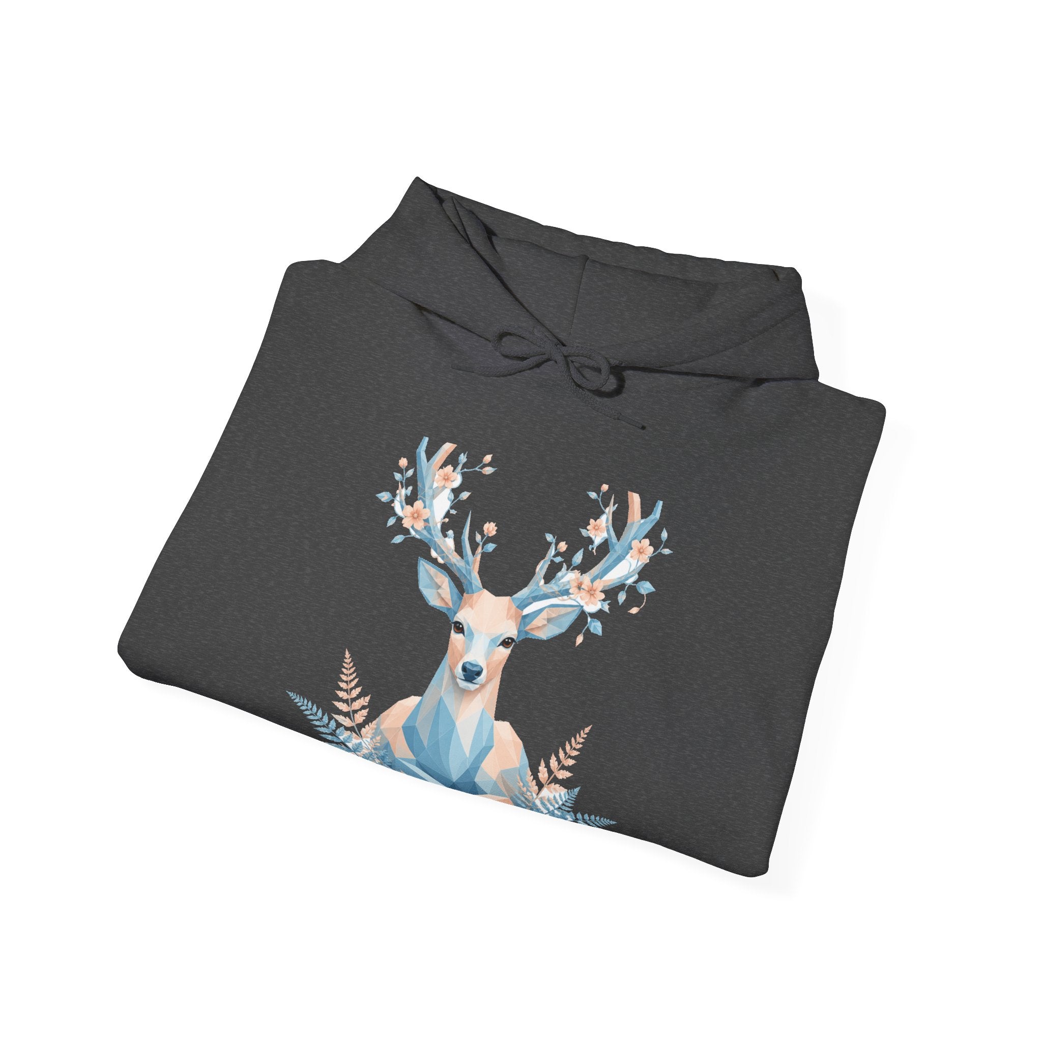 Matching Couple Sweatshirt - Bear & Deer Matching Couple Hooded Sweatshirt Geometric Art His Hers Couple Gift - Design B