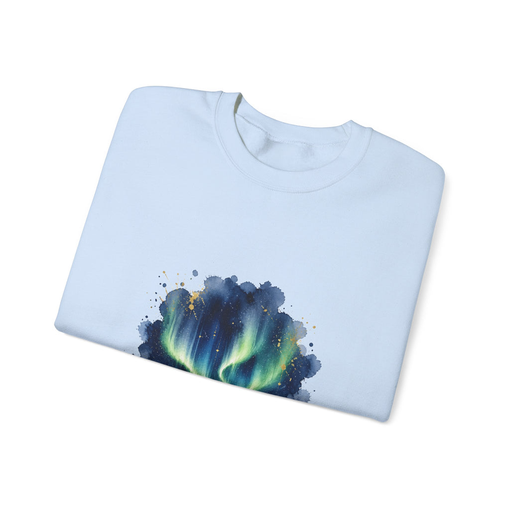 Matching Couple Sweatshirt - Aurora & Southern Cross Matching Couple Crewneck Sweatshirt Watercolor Art His Hers Engagement Gift - Design A