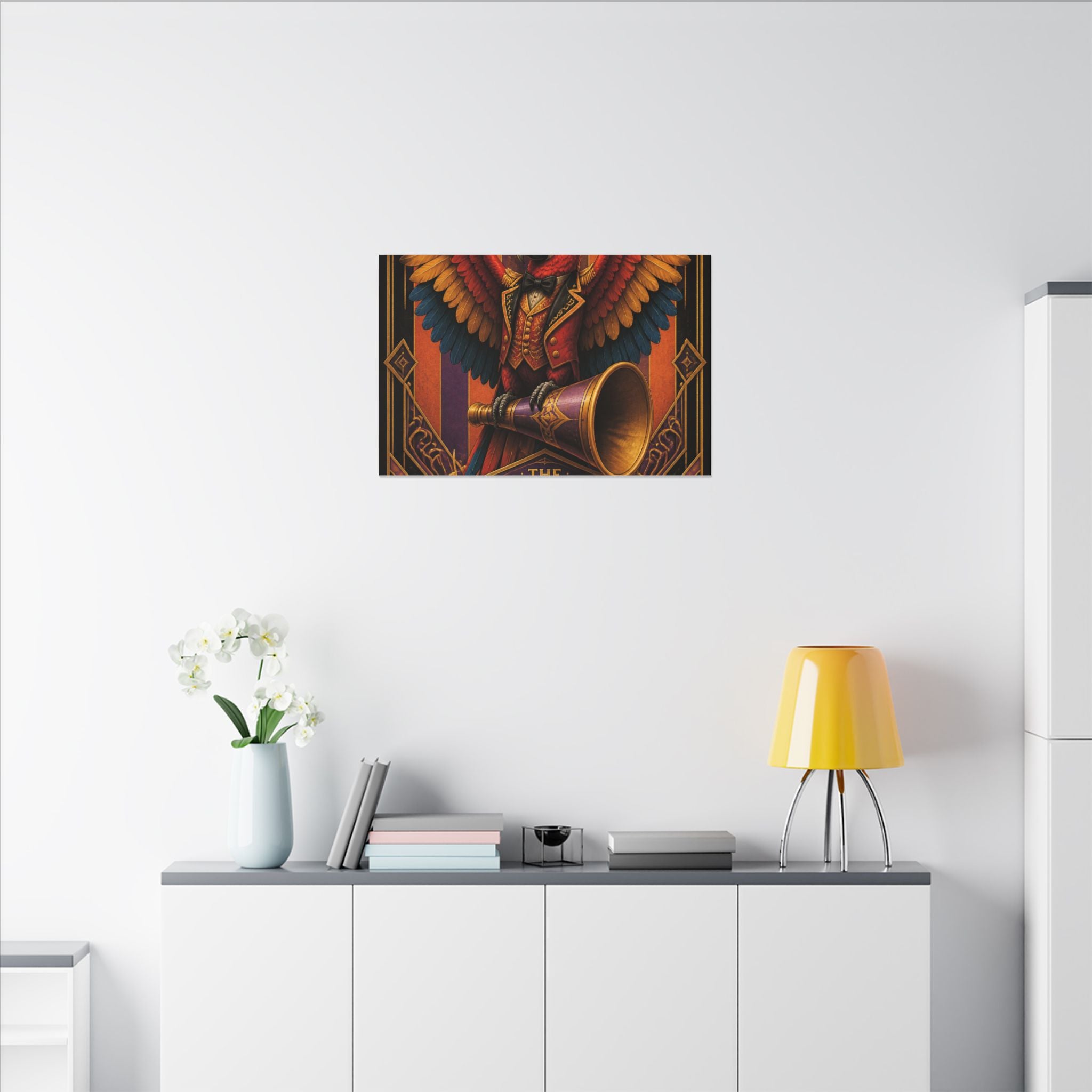 Parrot Ringmaster Wall Art Canvas 24×36 Art Deco Bar Area Decor Maximalist Print