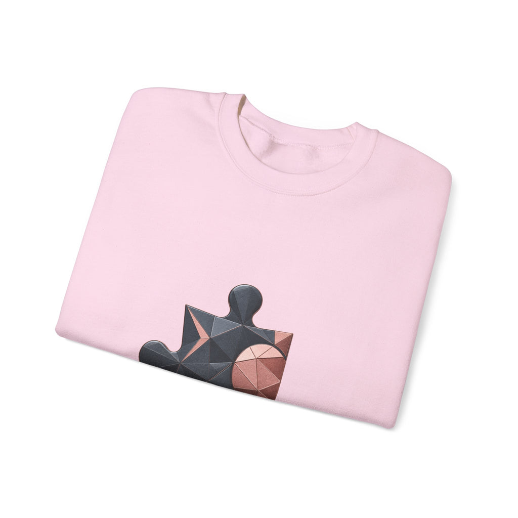 Matching Couple Sweatshirt - Puzzle Pieces Matching Couple Comfort Colors Crew Geometric Art His Hers Love Gift - Design A