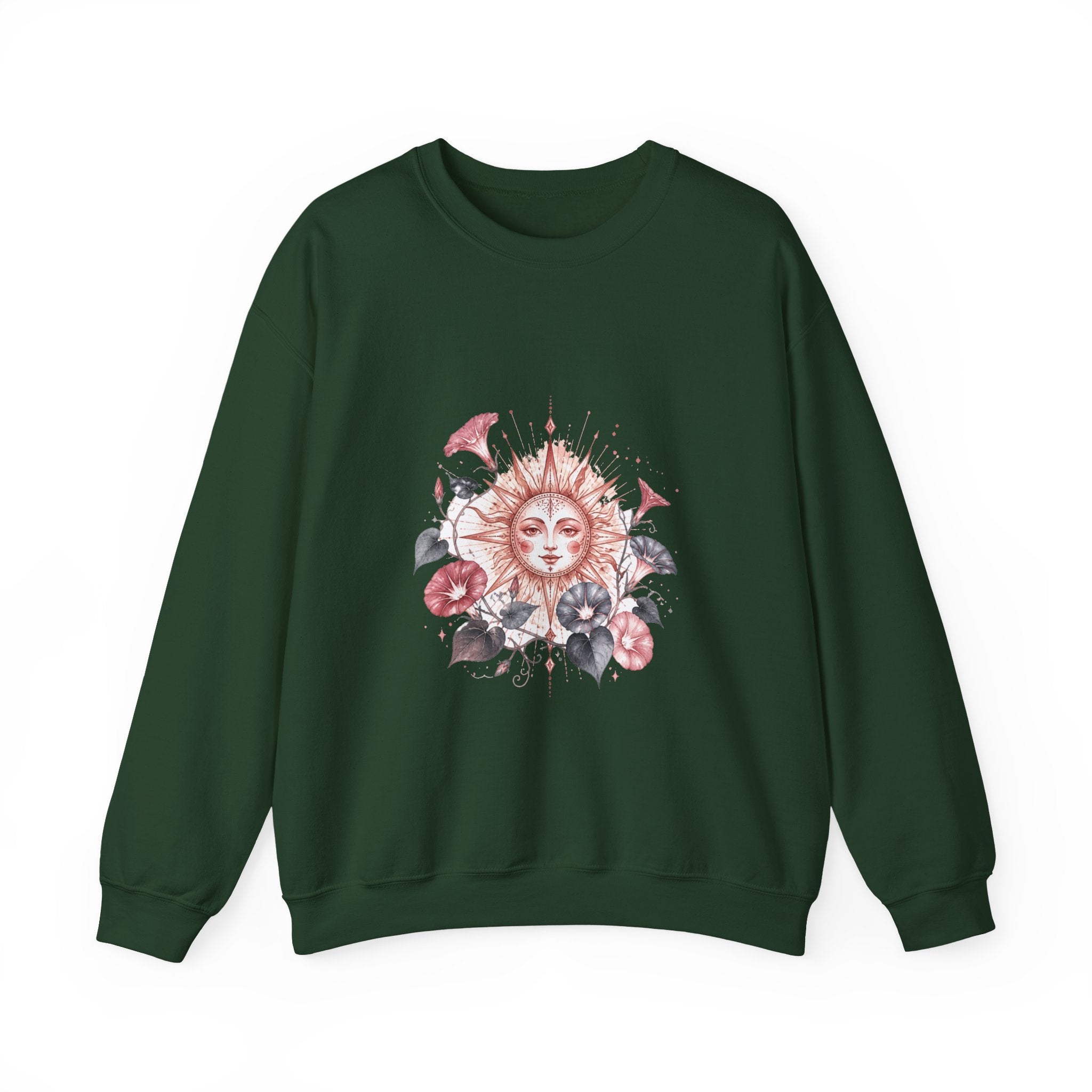 Matching Couple Sweatshirt - Sun & Moon Matching Couple Crewneck Sweatshirt Watercolor Art His Hers Engagement Gift - Design B