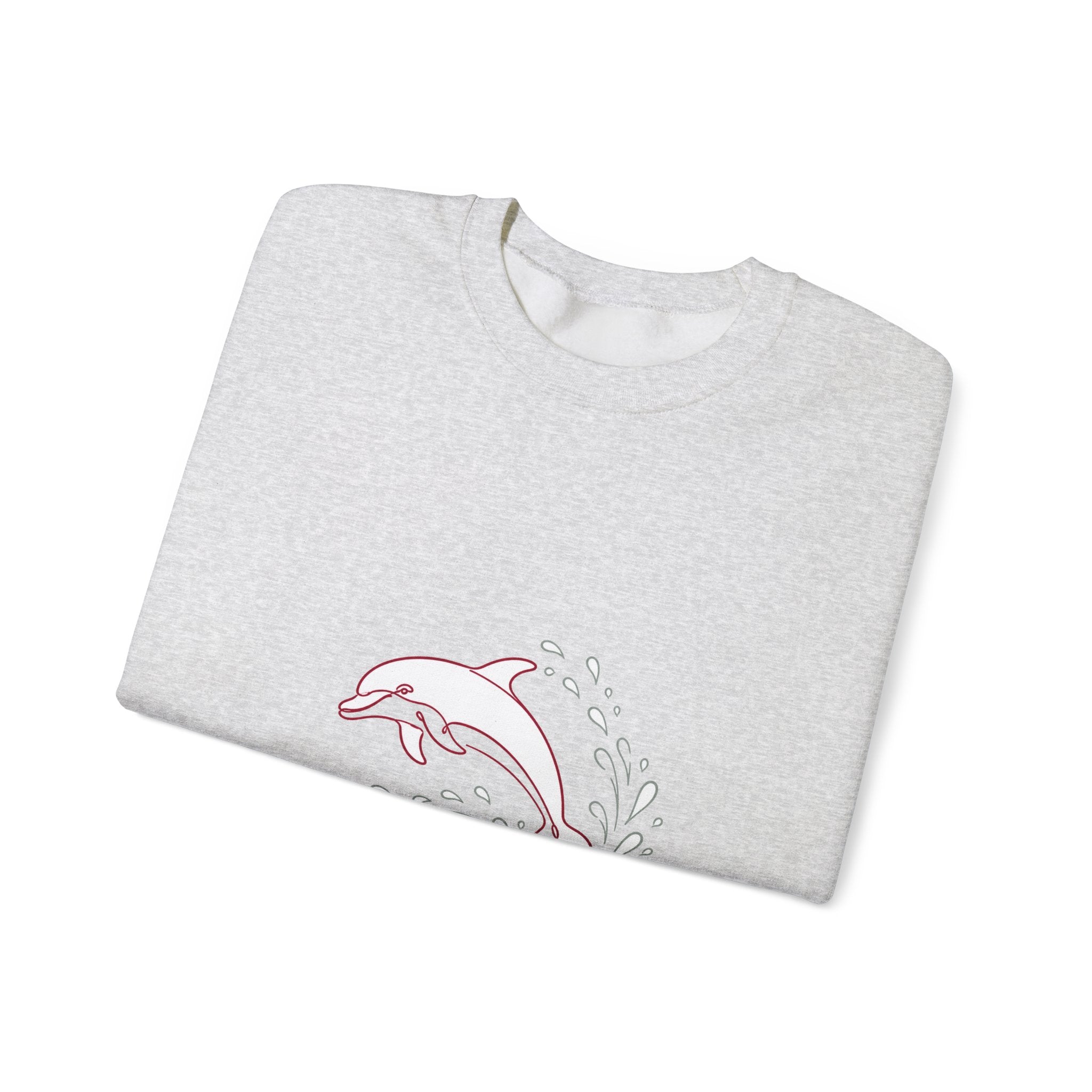 Matching Couple Sweatshirt - Shark & Dolphin Matching Couple Premium Fleece Sweatshirt Minimalist Art His Hers Christmas Gift - Design B