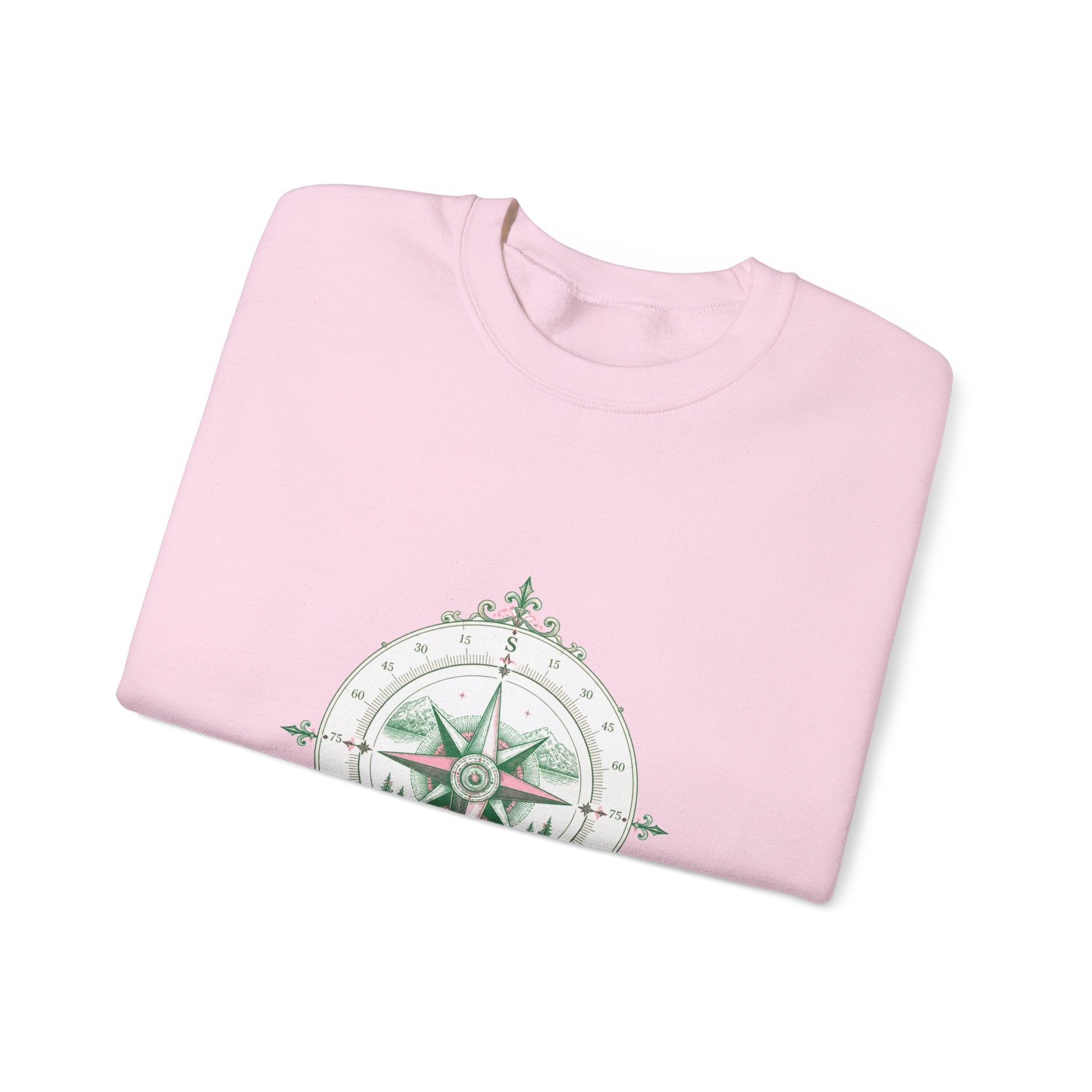 Matching Couple Sweatshirt - Compass North & South Matching Couple Premium Fleece Sweatshirt Vintage Art His Hers Honeymoon Gift - Design B