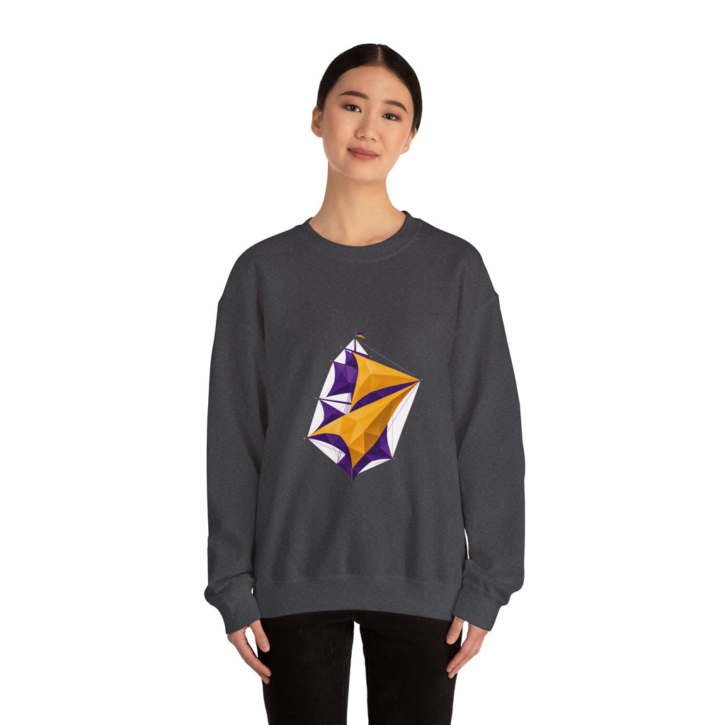 Matching Couple Sweatshirt - Anchor & Sail Matching Couple Crewneck Sweatshirt Geometric Art His Hers Couple Gift - Design B