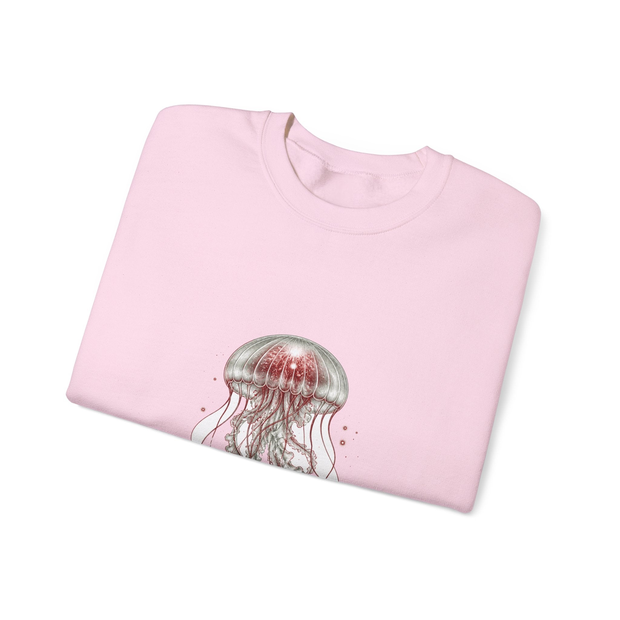 Matching Couple Sweatshirt - Octopus & Jellyfish Matching Couple Crewneck Sweatshirt Vintage Art His Hers Wedding Gift - Design B