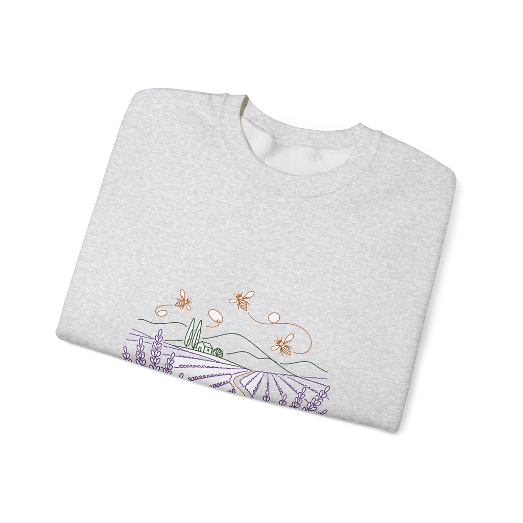 Matching Couple Sweatshirt - Lavender Fields & Canyon Matching Couple Premium Fleece Sweatshirt Minimalist Art His Hers Christmas Gift - Design A