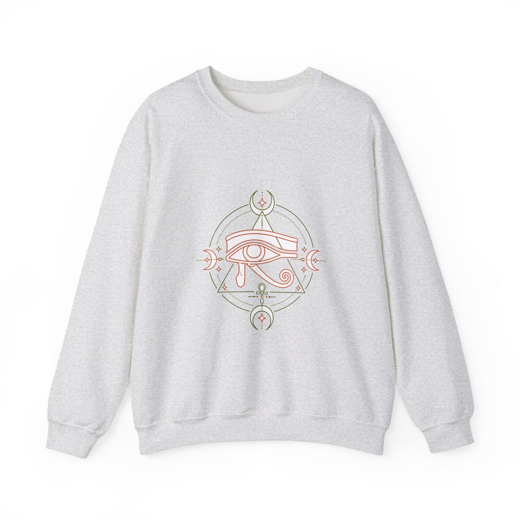 Matching Couple Sweatshirt - Eye of Ra & Horus Matching Couple Premium Fleece Sweatshirt Minimalist Art His Hers Christmas Gift - Design B