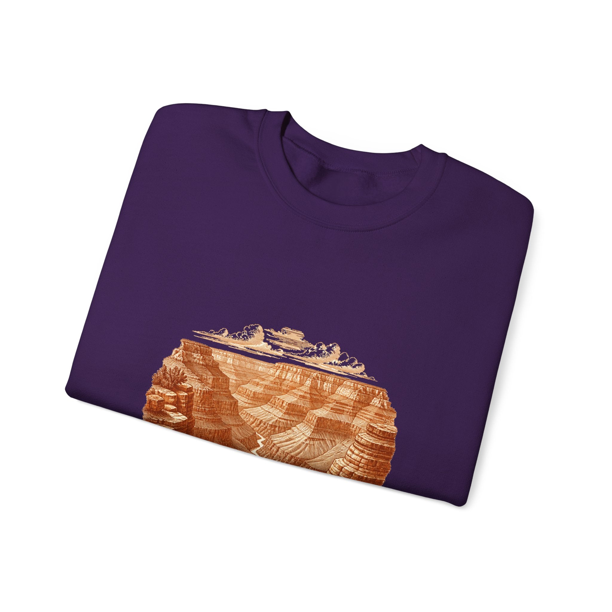 Matching Couple Sweatshirt - Lavender Fields & Canyon Matching Couple Premium Fleece Sweatshirt Vintage Art His Hers Honeymoon Gift - Design B