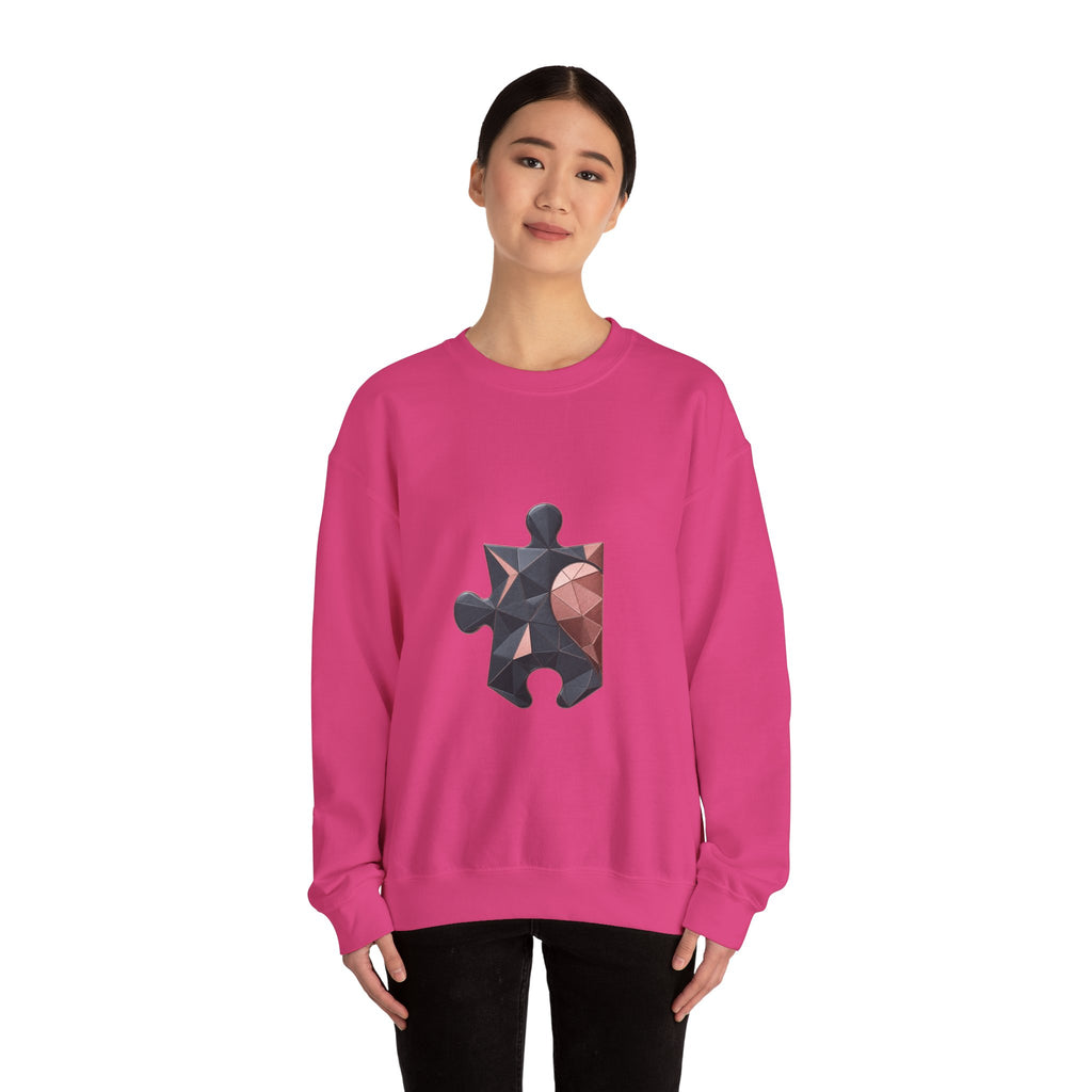 Matching Couple Sweatshirt - Puzzle Pieces Matching Couple Comfort Colors Crew Geometric Art His Hers Love Gift - Design A