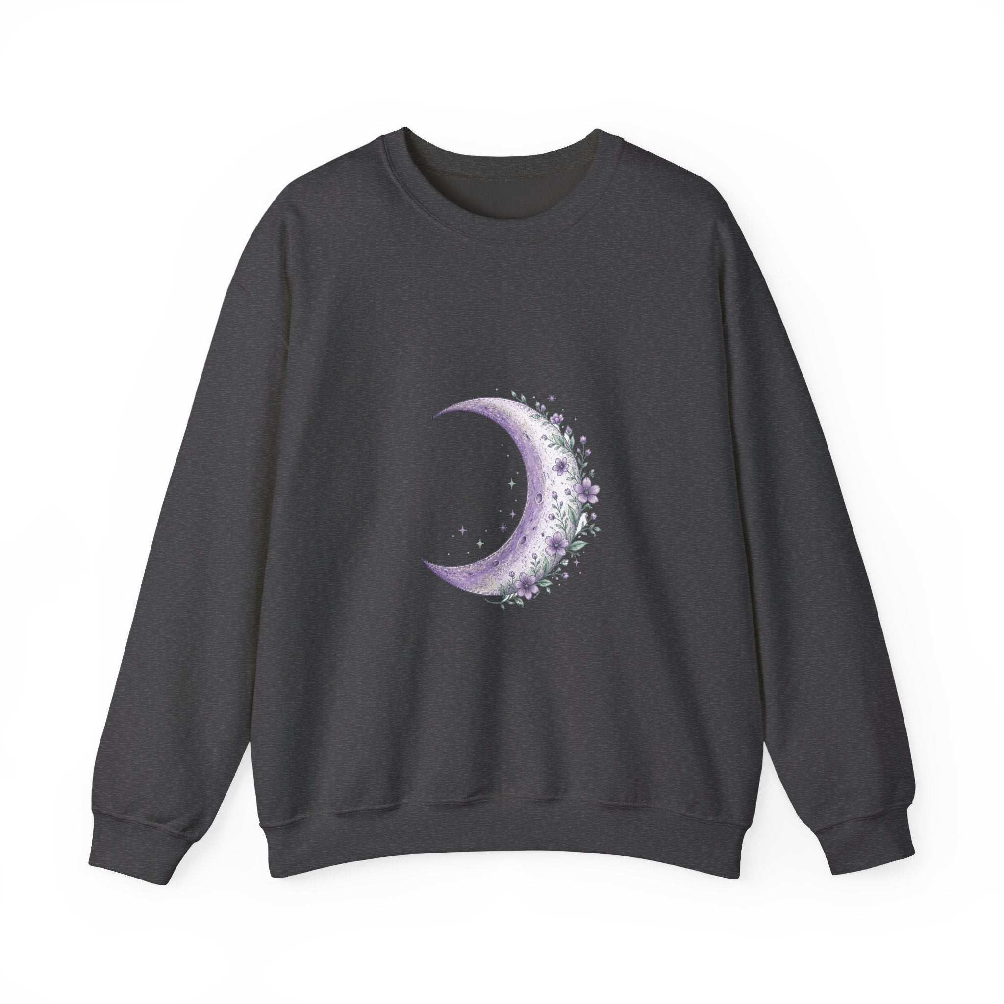 Matching Couple Sweatshirt - Waxing & Waning Moon Matching Couple Comfort Colors Crew Hand-Drawn Art His Hers Anniversary Gift - Design A