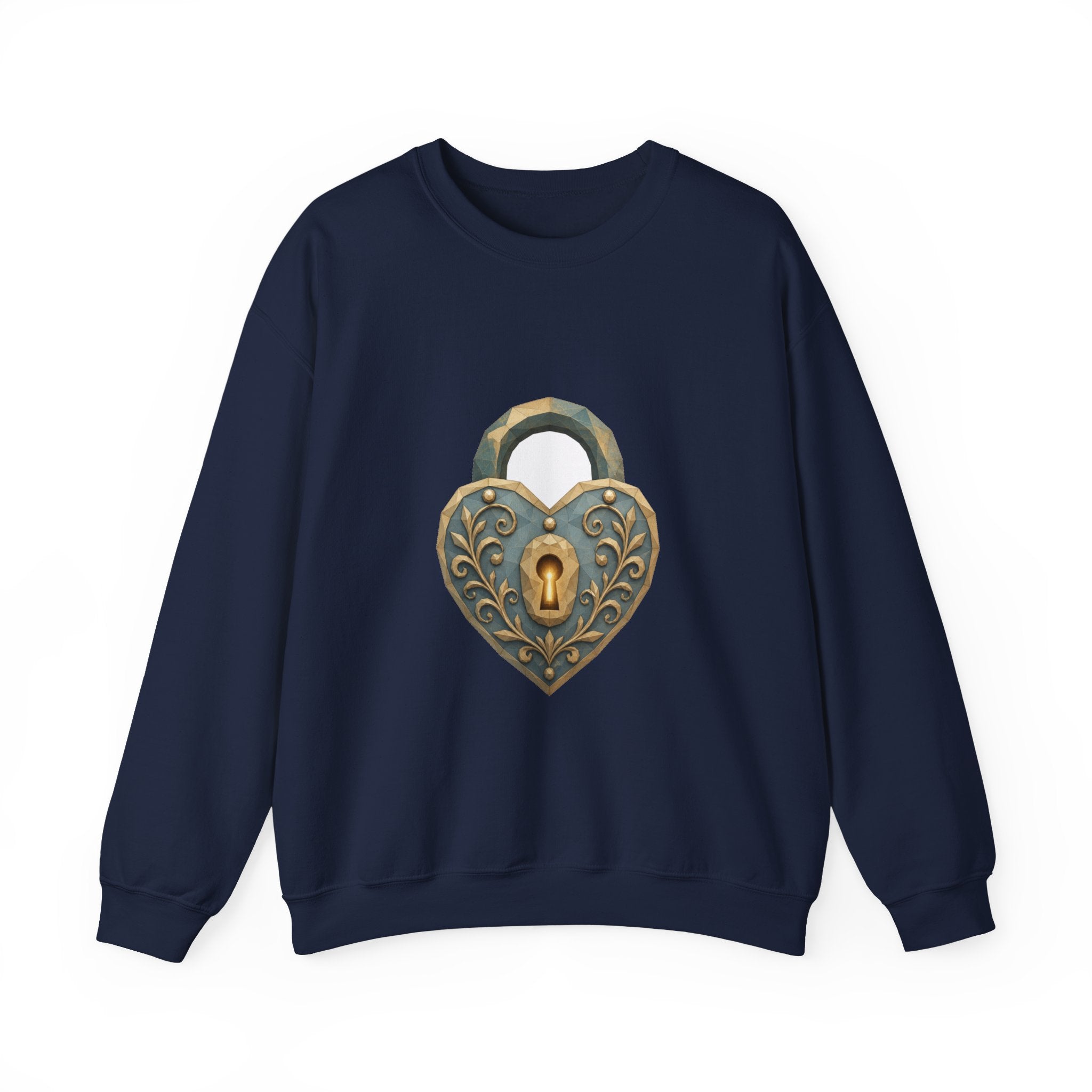 Matching Couple Sweatshirt - Key & Lock Matching Couple Comfort Colors Crew Geometric Art His Hers Love Gift - Design B