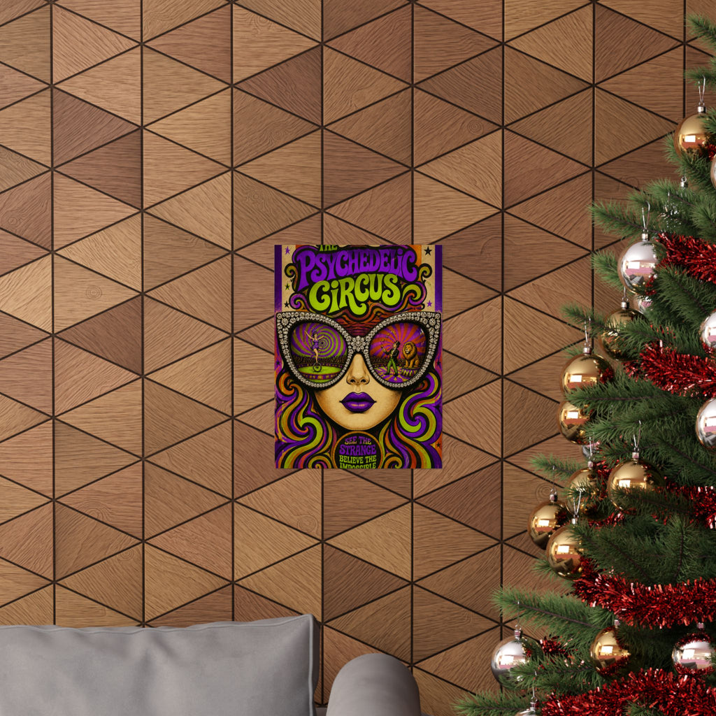 Sunglasses Circus Ring Wall Art Poster 24×36 Psychedelic Dining Room Decor Maximalist Print