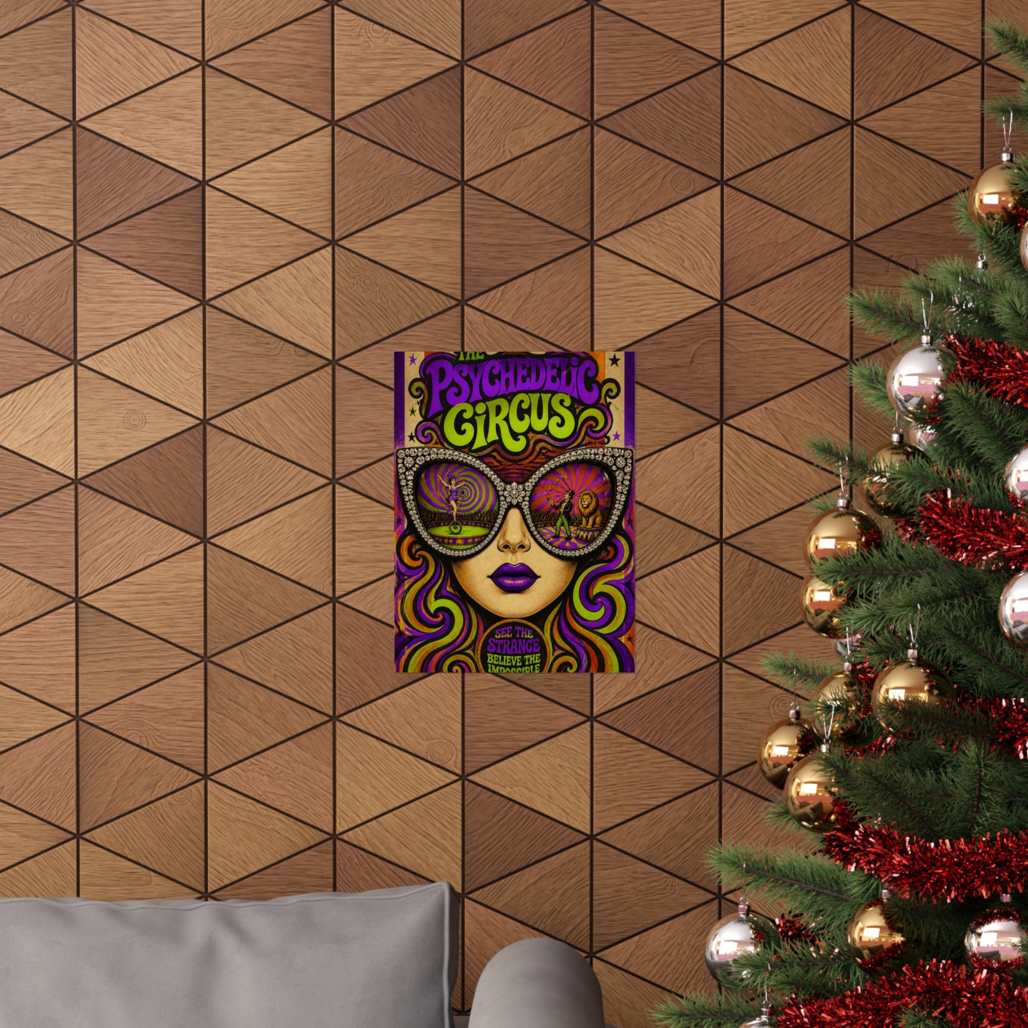 Sunglasses Circus Ring Wall Art Poster 24×36 Psychedelic Dining Room Decor Maximalist Print