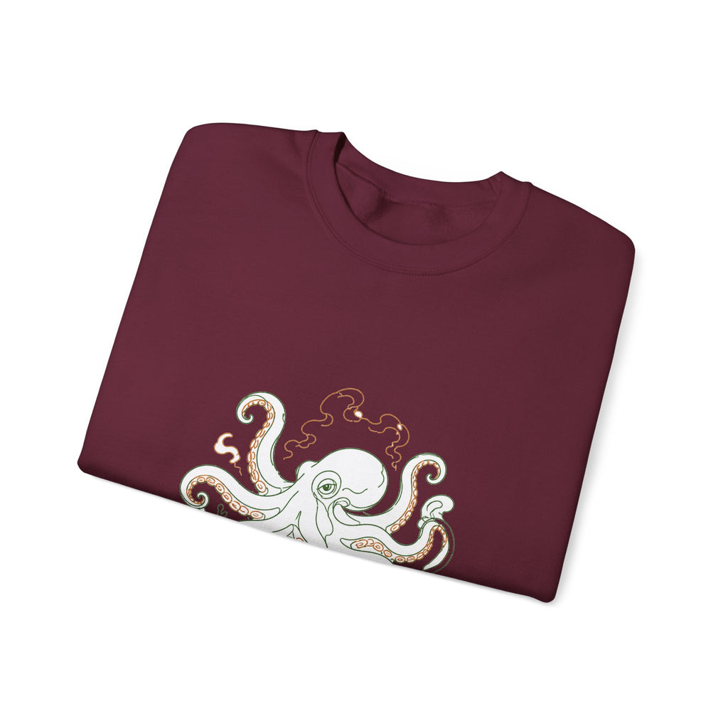 Matching Couple Sweatshirt - Octopus & Jellyfish Matching Couple Comfort Colors Crew Minimalist Art His Hers Christmas Gift - Design A