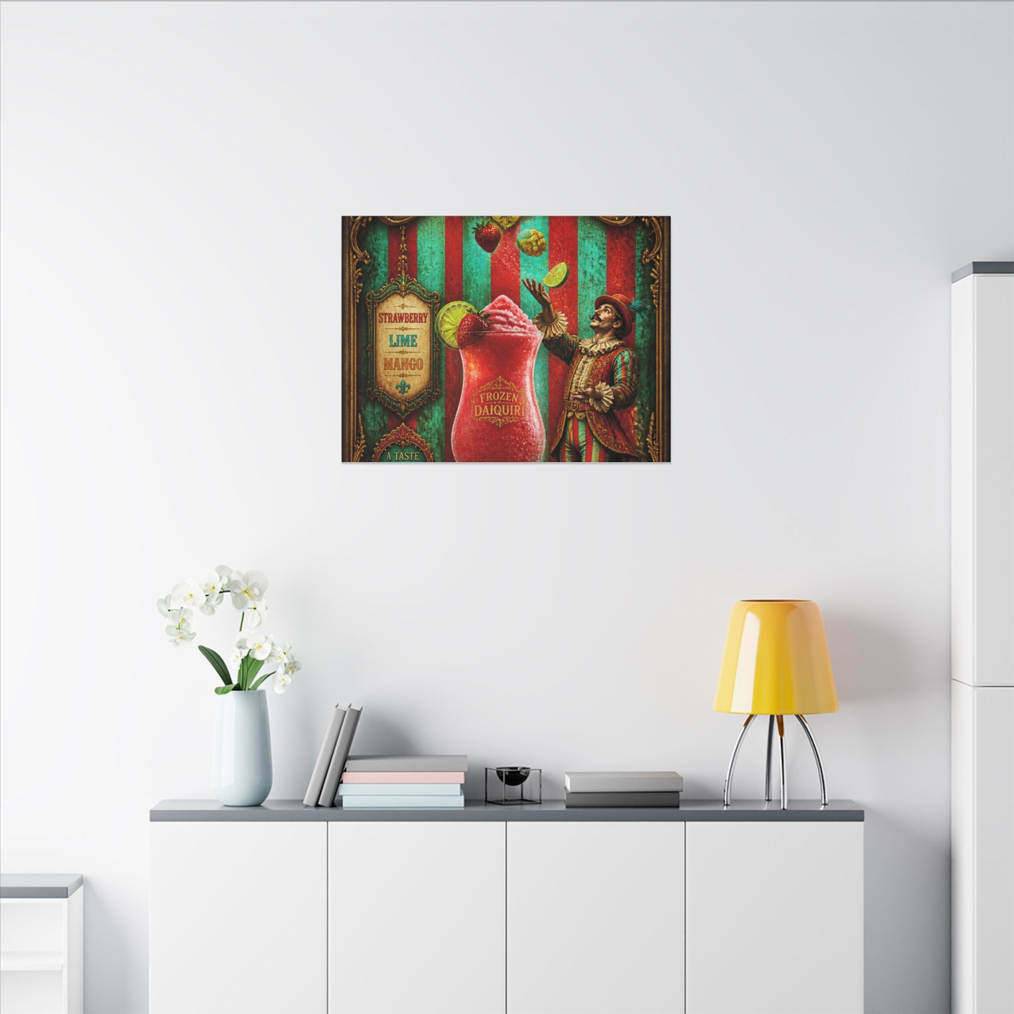 Daiquiri Fruit Juggler Wall Art Canvas 16×20 Baroque Home Office Decor Maximalist Print
