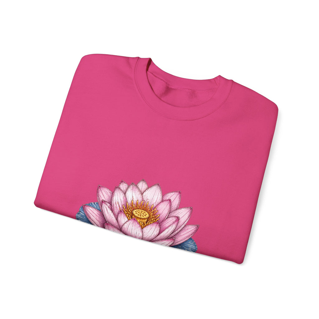 Matching Couple Sweatshirt - Open & Closed Lotus Matching Couple Comfort Colors Crew Hand-Drawn Art His Hers Anniversary Gift - Design A