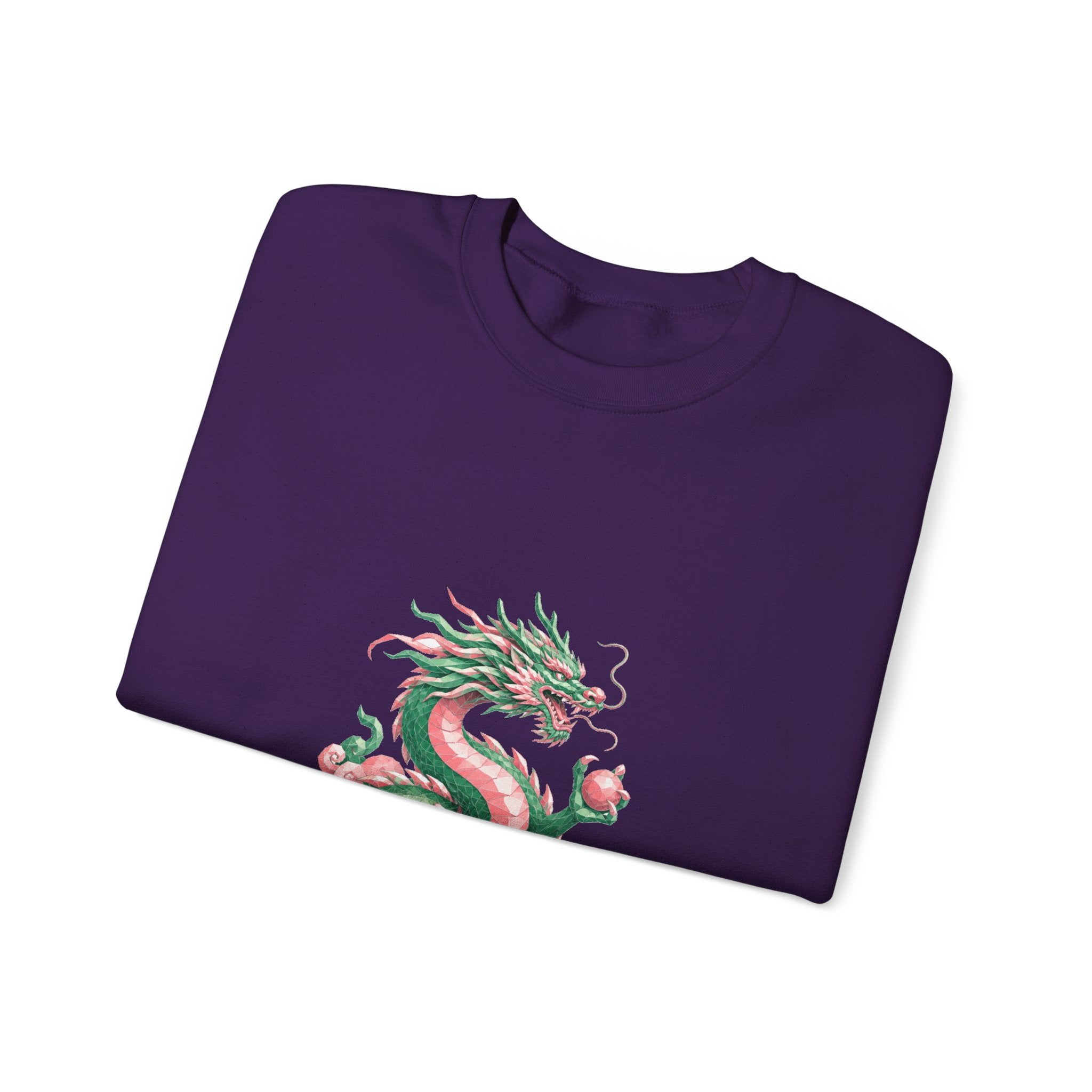 Matching Couple Sweatshirt - Dragon & Phoenix Matching Couple Premium Fleece Sweatshirt Geometric Art His Hers Love Gift - Design A