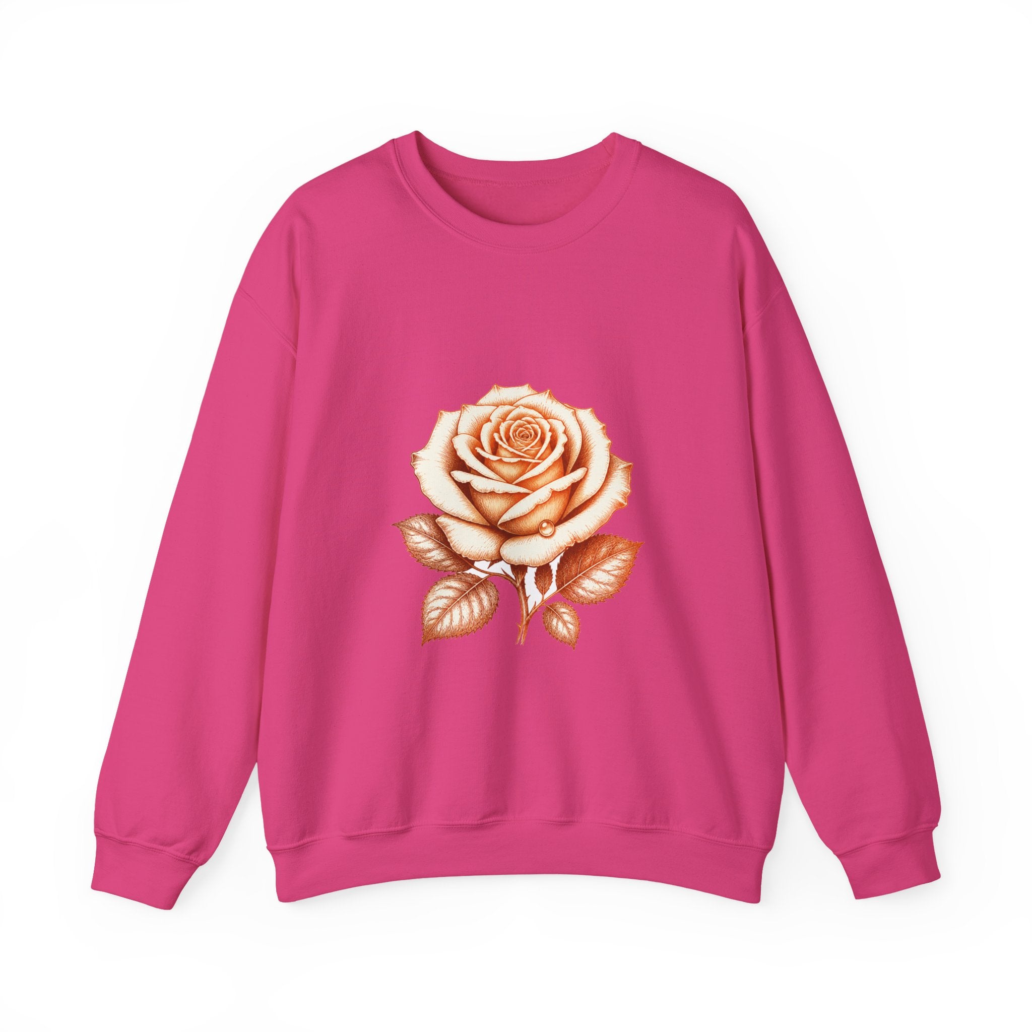 Matching Couple Sweatshirt - Rose & Thorn Matching Couple Premium Fleece Sweatshirt Hand-Drawn Art His Hers Anniversary Gift - Design A