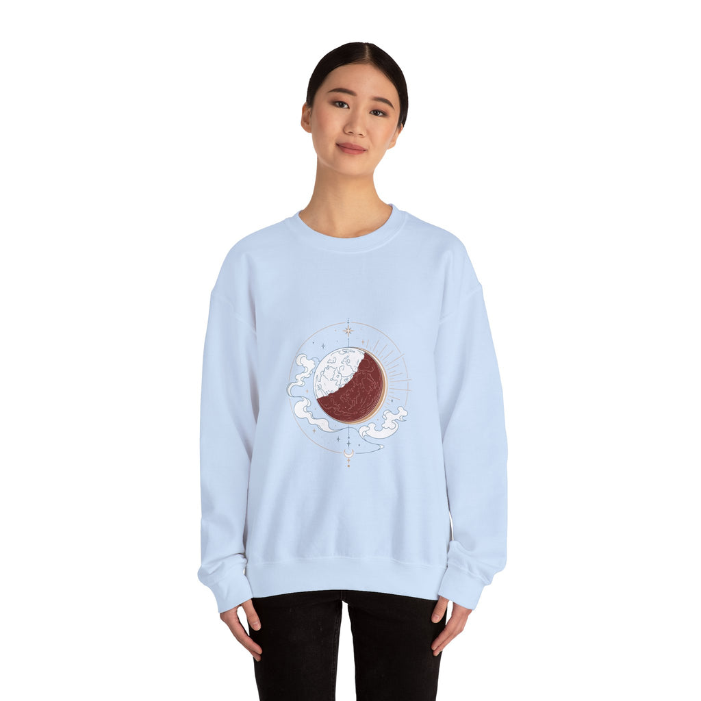 Matching Couple Sweatshirt - Solar & Lunar Eclipse Matching Couple Comfort Colors Crew Minimalist Art His Hers Christmas Gift - Design B