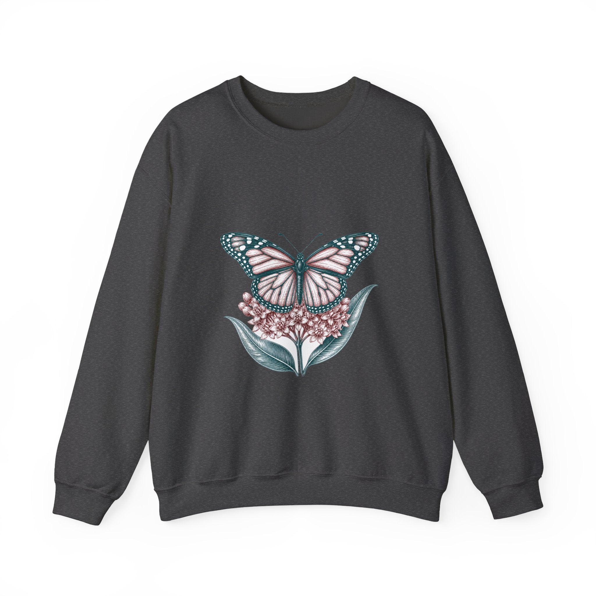 Matching Couple Sweatshirt - Butterfly & Moth Matching Couple Premium Fleece Sweatshirt Hand-Drawn Art His Hers Anniversary Gift - Design A