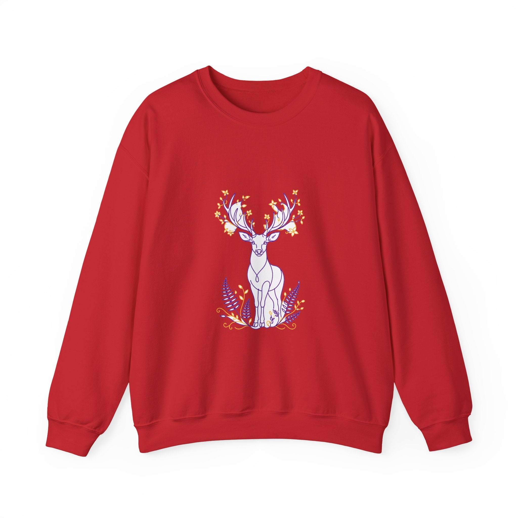 Matching Couple Sweatshirt - Bear & Deer Matching Couple Crewneck Sweatshirt Minimalist Art His Hers Valentine Gift - Design B