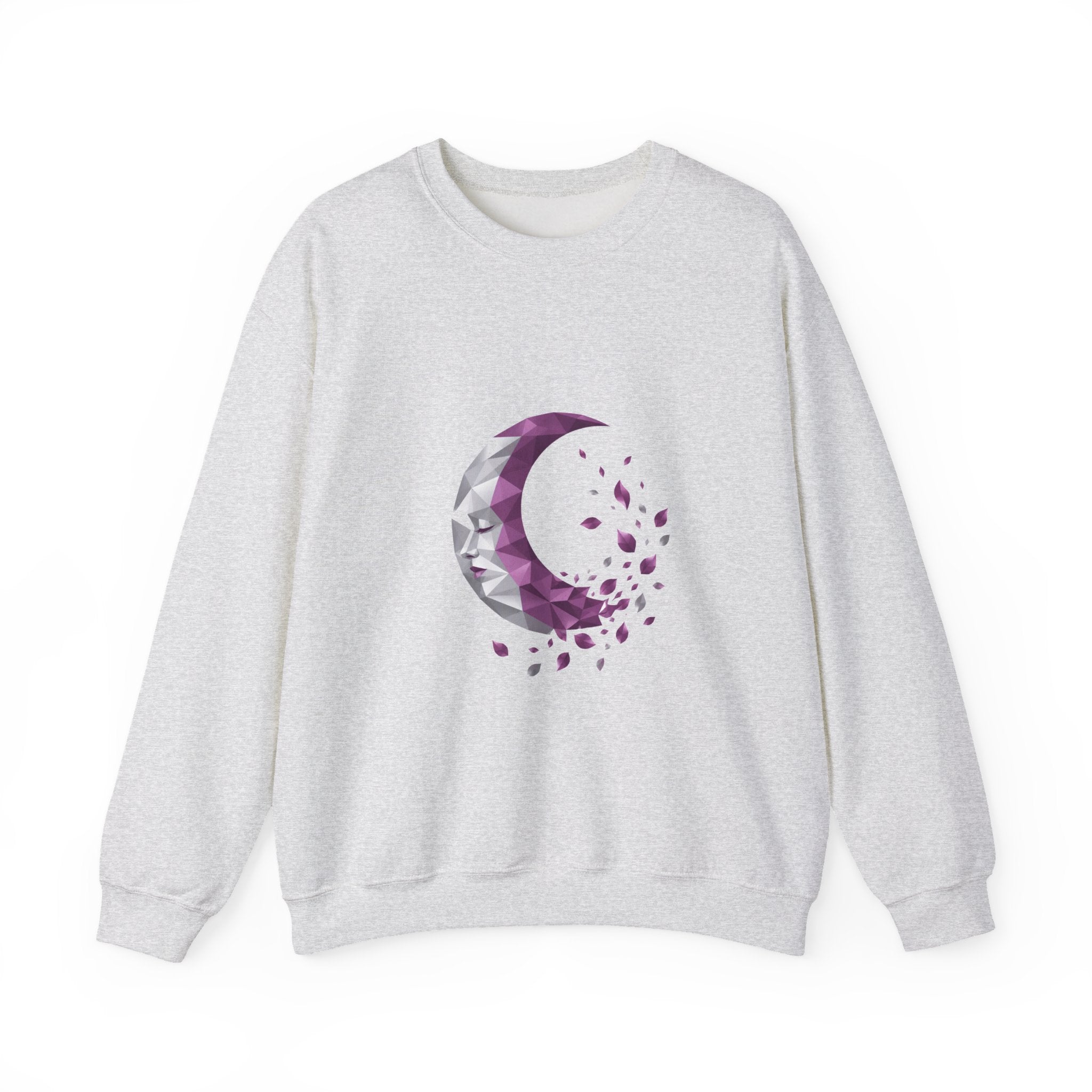 Matching Couple Sweatshirt - Waxing & Waning Moon Matching Couple Premium Fleece Sweatshirt Geometric Art His Hers Love Gift - Design B