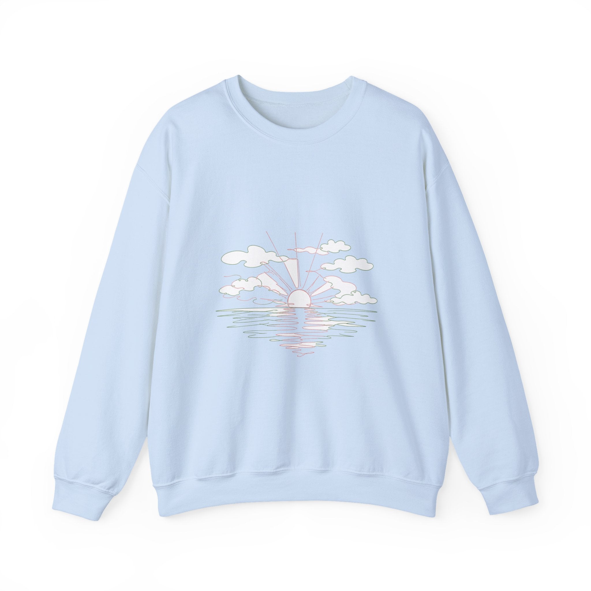 Matching Couple Sweatshirt - Sunrise & Sunset Matching Couple Crewneck Sweatshirt Minimalist Art His Hers Valentine Gift - Design A