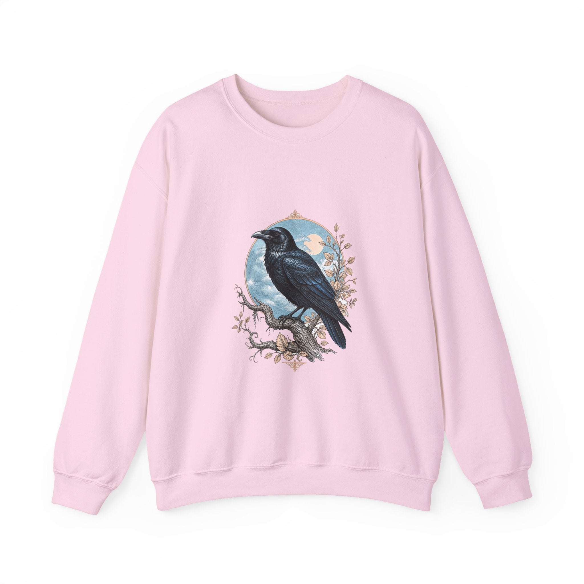 Matching Couple Sweatshirt - Raven & Swan Matching Couple Crewneck Sweatshirt Vintage Art His Hers Wedding Gift - Design A