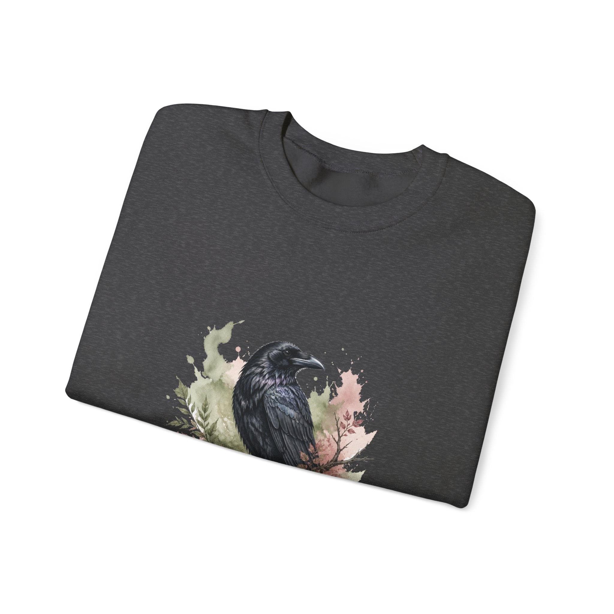 Matching Couple Sweatshirt - Raven & Swan Matching Couple Crewneck Sweatshirt Watercolor Art His Hers Engagement Gift - Design A