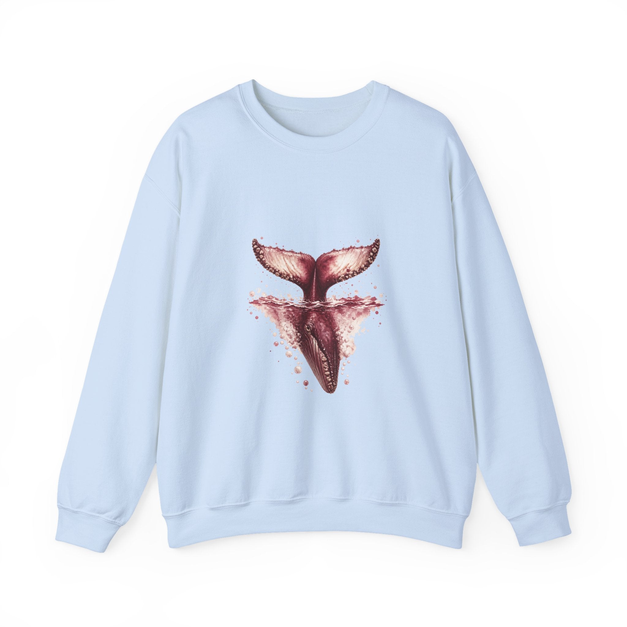 Matching Couple Sweatshirt - Eagle & Whale Matching Couple Crewneck Sweatshirt Watercolor Art His Hers Engagement Gift - Design B