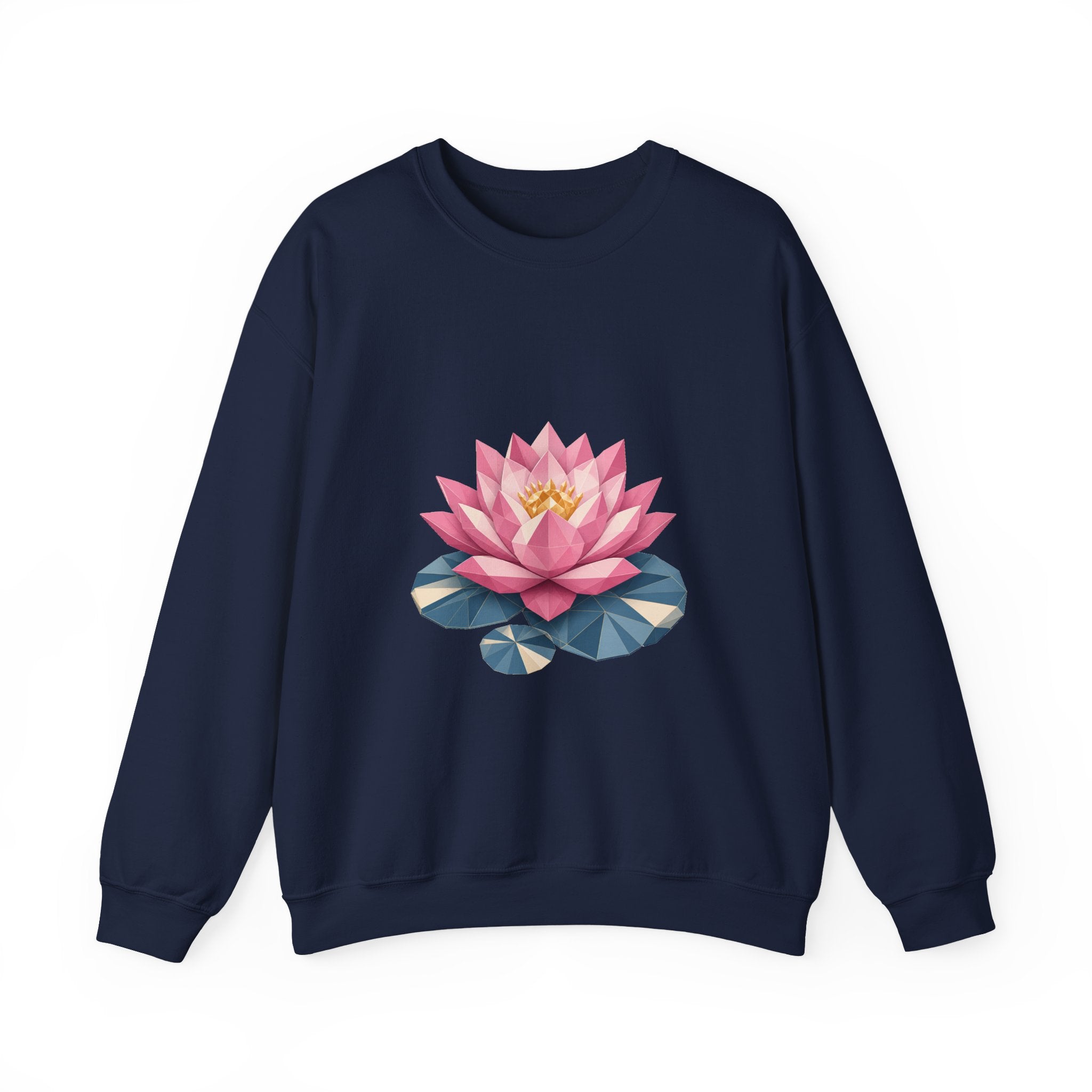 Matching Couple Sweatshirt - Open & Closed Lotus Matching Couple Crewneck Sweatshirt Geometric Art His Hers Couple Gift - Design A