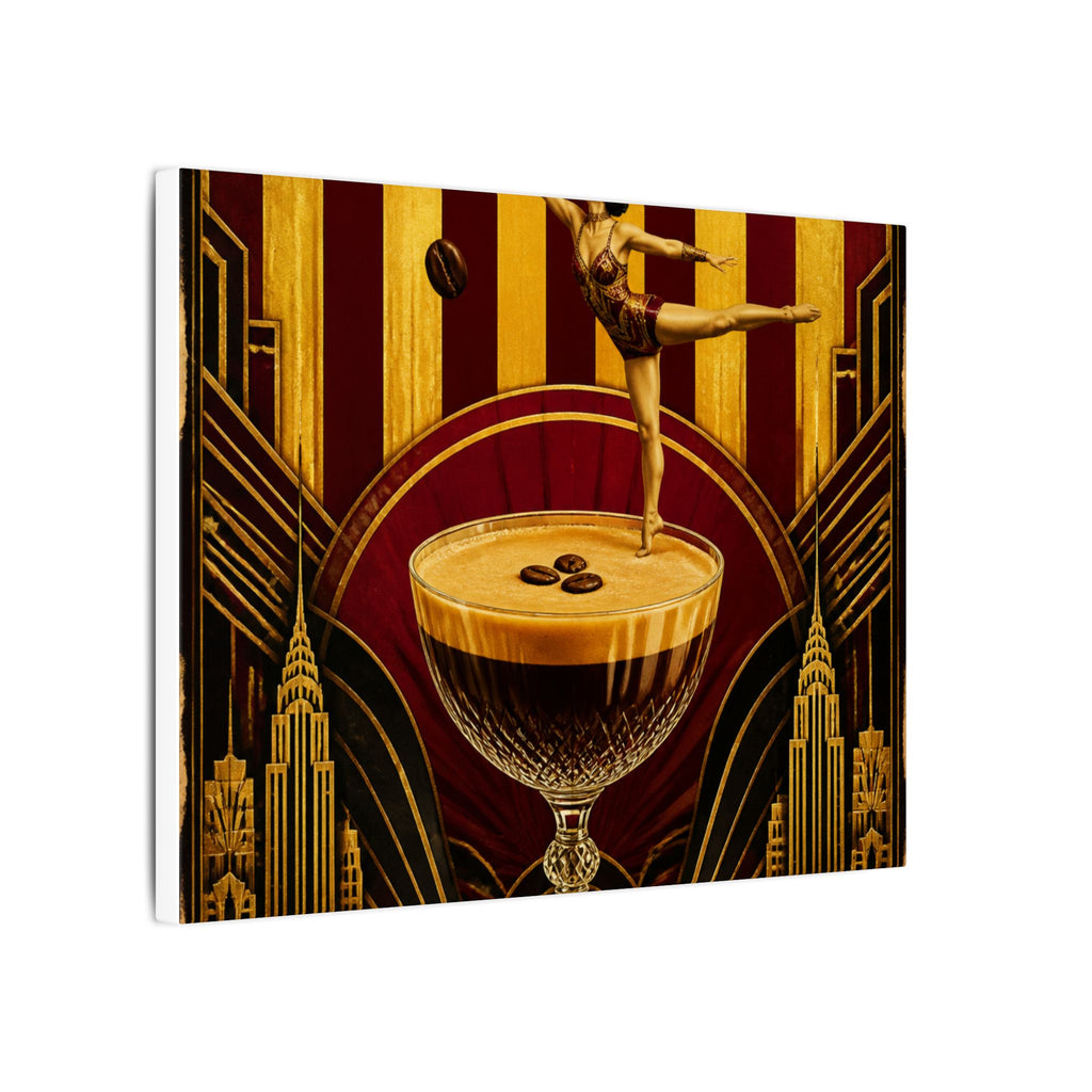 Espresso Martini Acrobat Wall Art Canvas 16×20 Art Deco Entryway Decor Maximalist Print
