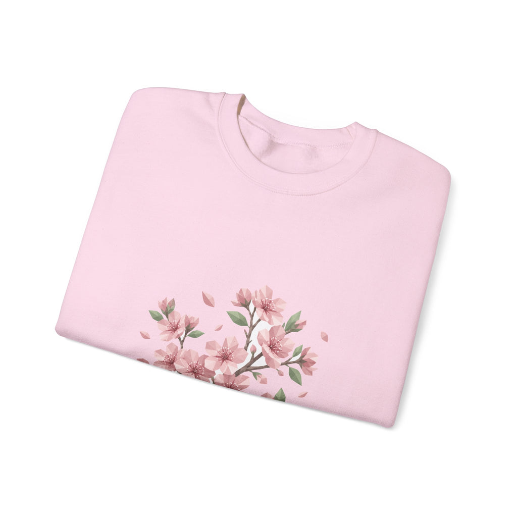 Matching Couple Sweatshirt - Cherry Blossom & Maple Leaf Matching Couple Premium Fleece Sweatshirt Geometric Art His Hers Love Gift - Design A
