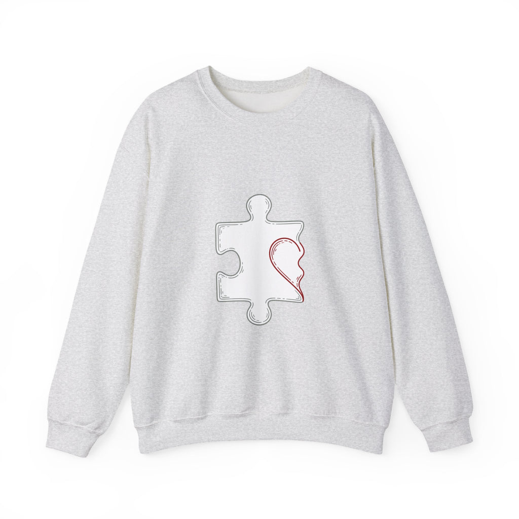 Matching Couple Sweatshirt - Puzzle Pieces Matching Couple Comfort Colors Crew Minimalist Art His Hers Christmas Gift - Design A
