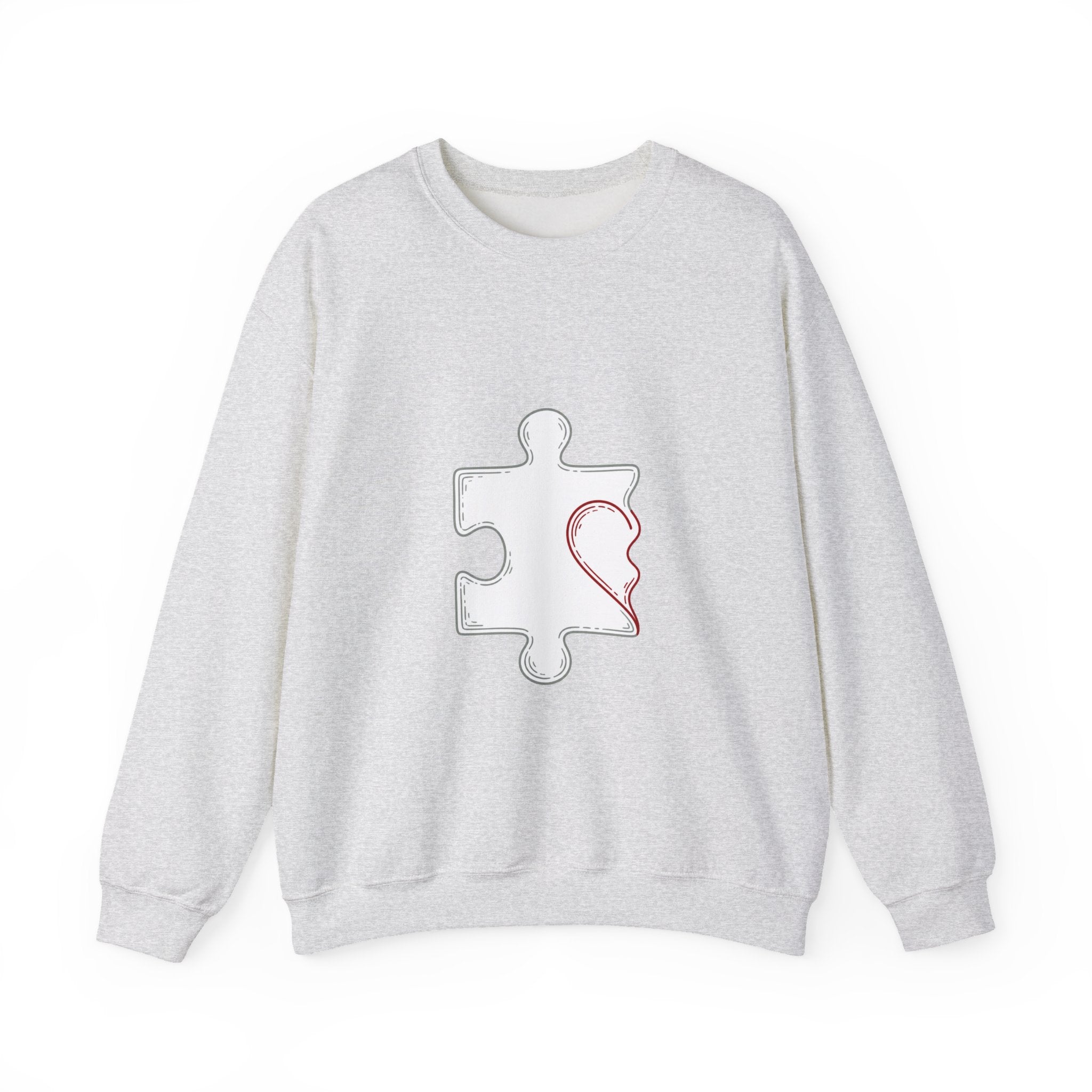 Matching Couple Sweatshirt - Puzzle Pieces Matching Couple Comfort Colors Crew Minimalist Art His Hers Christmas Gift - Design A
