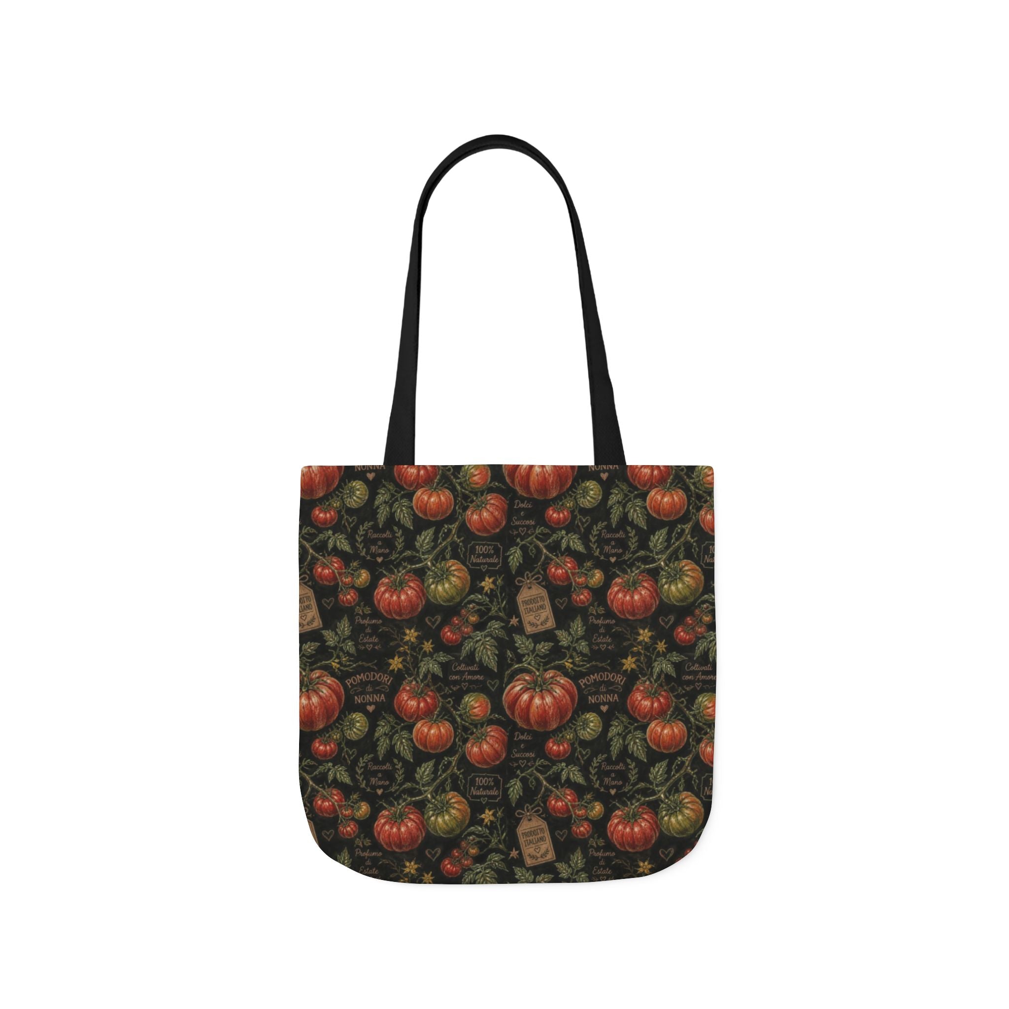 Heritage Tomatoes Canvas Tote Bag Mediterranean Kitchen Chalk Art Design Italian Cottagecore Gift