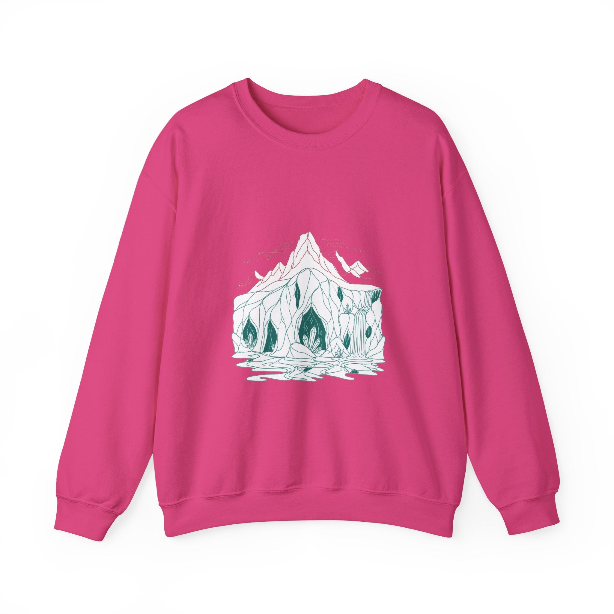 Matching Couple Sweatshirt - Volcano & Glacier Matching Couple Comfort Colors Crew Minimalist Art His Hers Christmas Gift - Design B