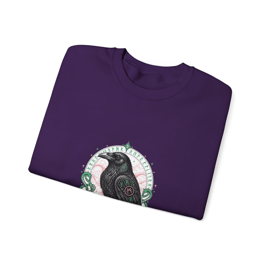 Matching Couple Sweatshirt - Huginn & Muninn Matching Couple Crewneck Sweatshirt Hand-Drawn Art His Hers Best Friend Gift - Design B