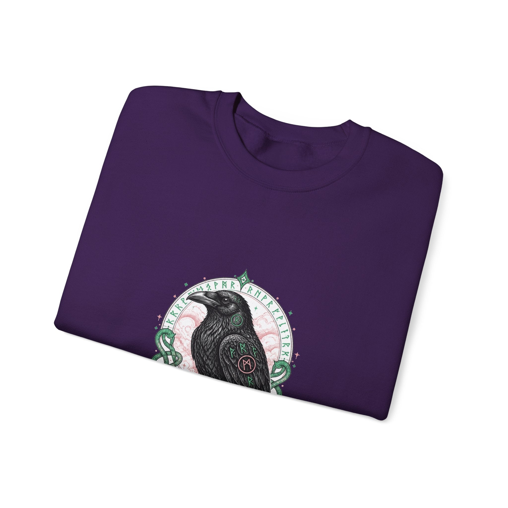 Matching Couple Sweatshirt - Huginn & Muninn Matching Couple Crewneck Sweatshirt Hand-Drawn Art His Hers Best Friend Gift - Design B