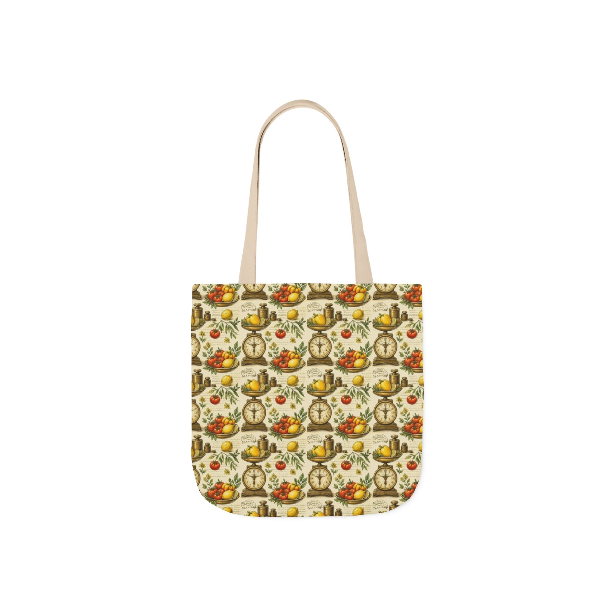 Vintage Kitchen Scale Canvas Tote Bag Mediterranean Kitchen Watercolor Design Italian Cottagecore Gift